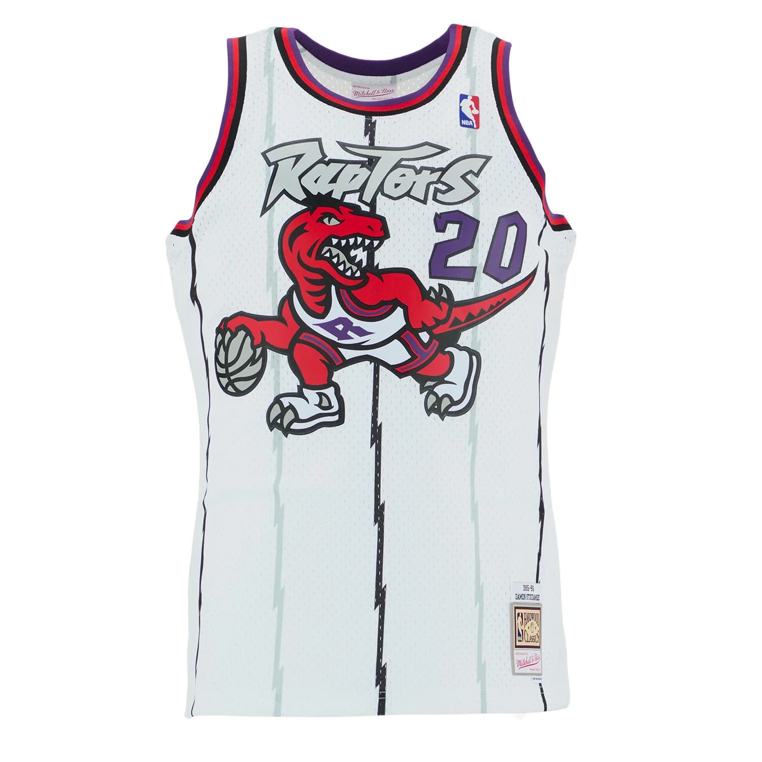 Damon Stoudamire Signed Toronto Raptors Mitchell & Ness Jersey with ROY 96 Note Damon Stoudamire Jersey damon-stoudamire-toronto-raptors-mitchell-ness, view 2, supplier stock photo