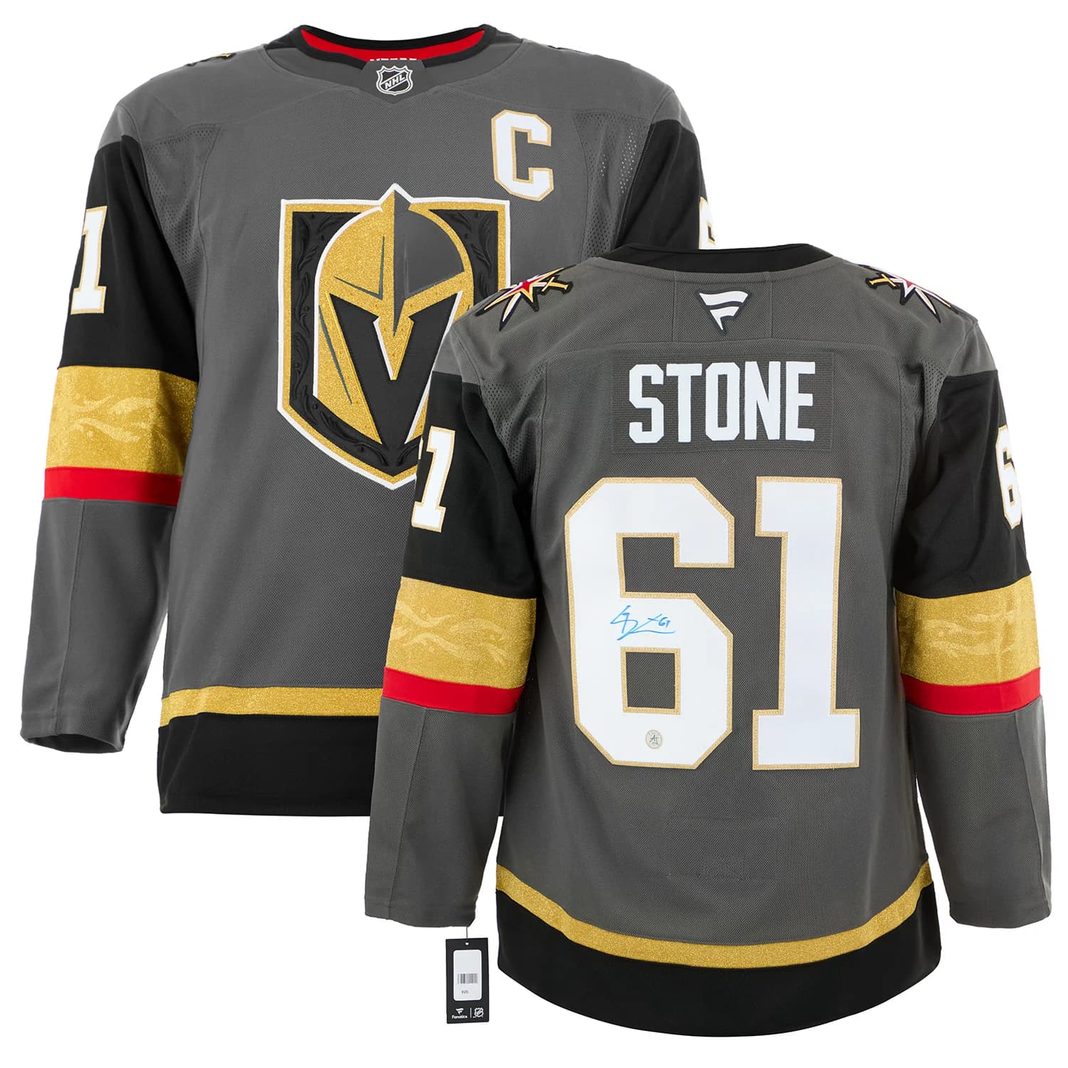 Mark Stone Signed Vegas Golden Knights Alt Grey Fanatics Premium Jersey Mark Stone Jersey alt-grey-premium, Vegas Golden Knights, view 3, supplier stock photo