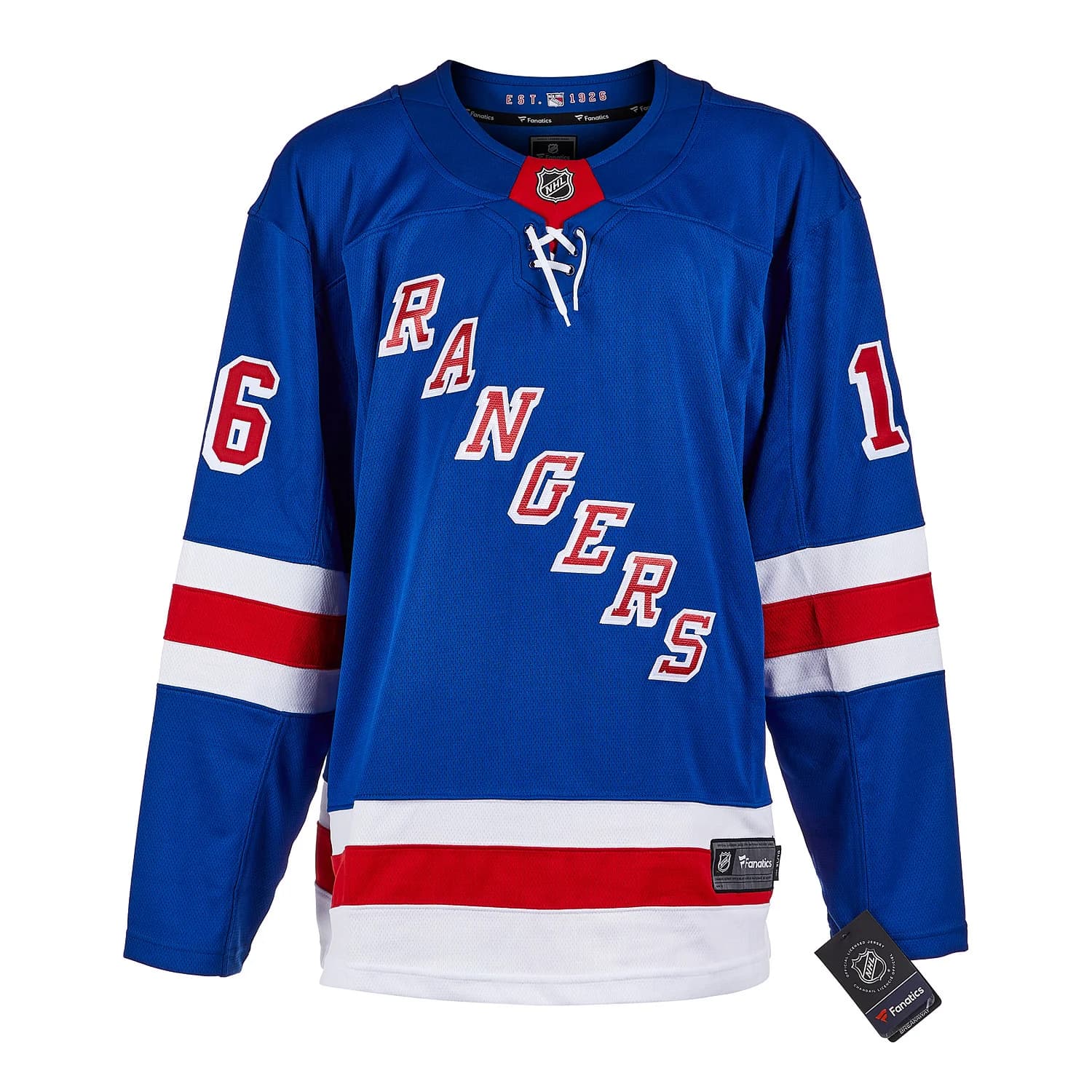 Ryan Strome Autographed New York Rangers Fanatics Breakaway Jersey Ryan Strome Jersey breakaway, New York Rangers, view 2, supplier stock photo
