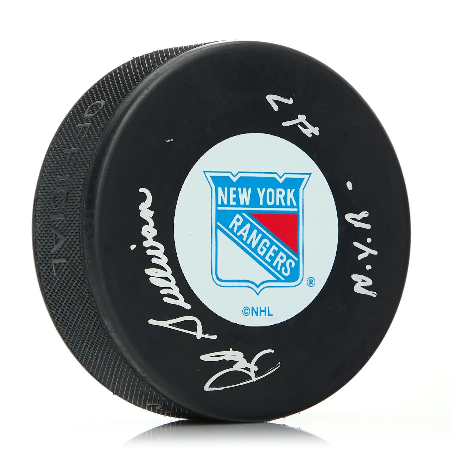 Red Sullivan New York Rangers Autographed Hockey Puck Red Sullivan Puck hockey, New York Rangers, supplier stock photo