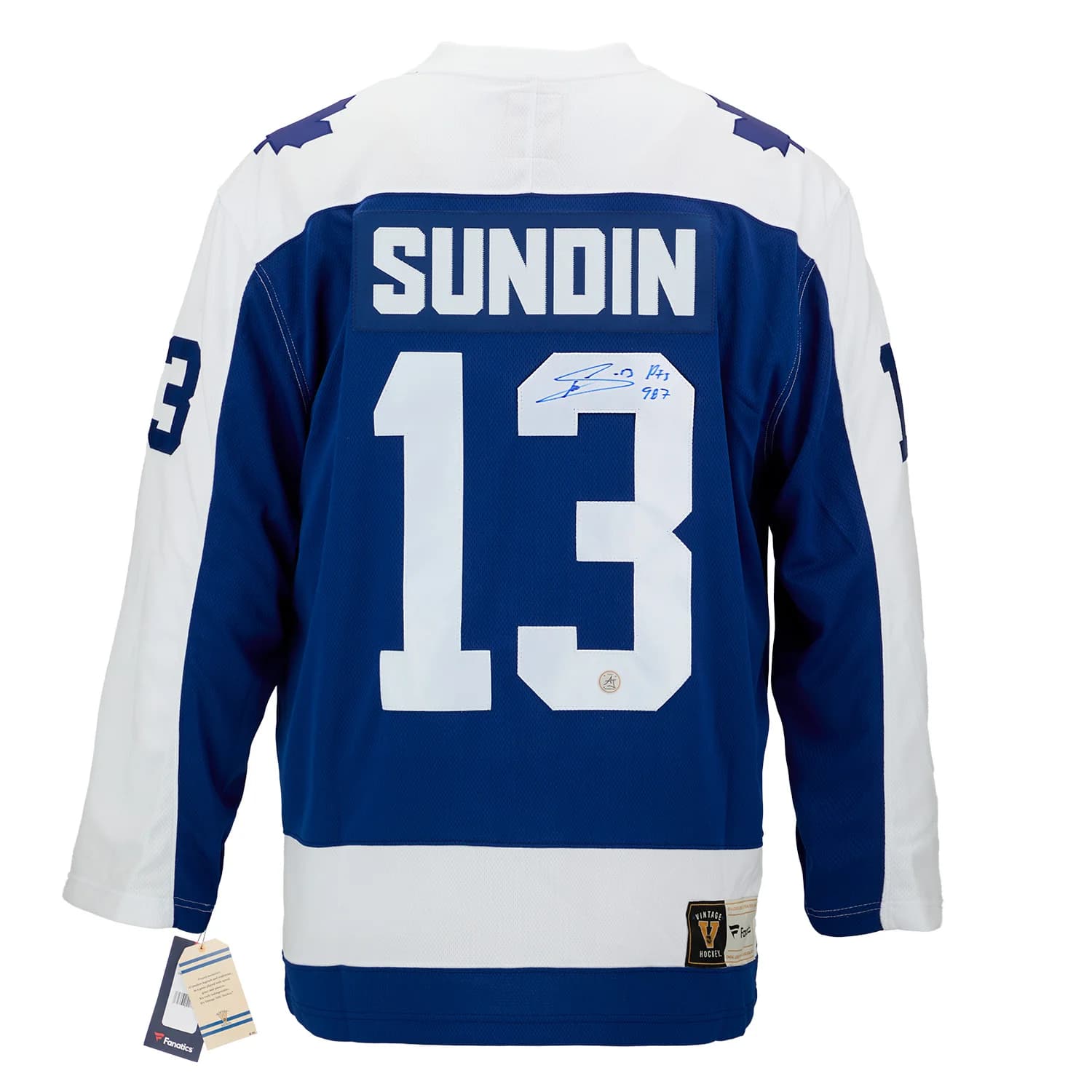 Mats Sundin Signed & Inscribed Toronto Maple Leafs Fanatics Throwback Jersey Mats Sundin Jersey inscribed-throwback, Toronto Maple Leafs, supplier stock photo