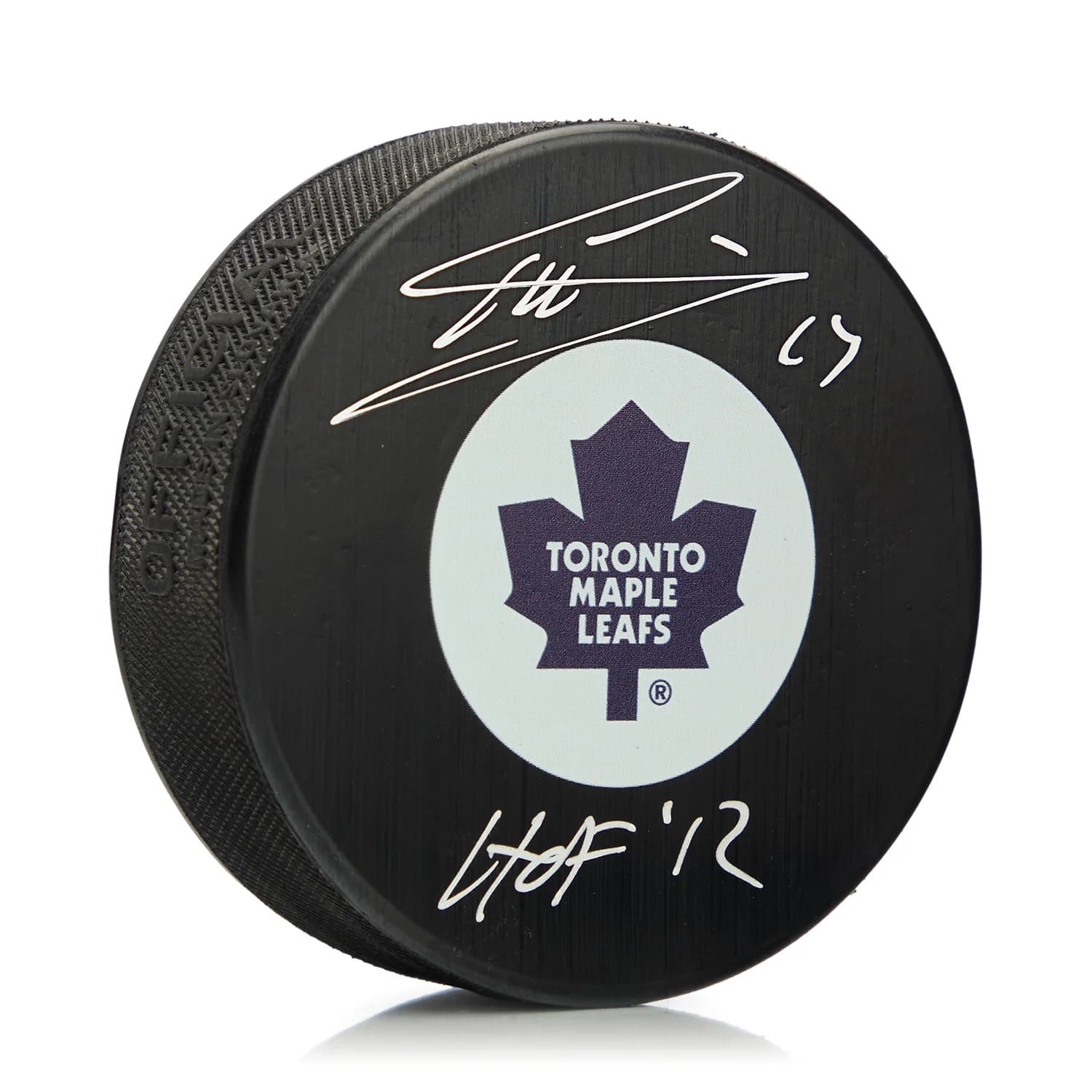 Mats Sundin Signed Toronto Maple Leafs Hockey Puck with HOF Note Mats Sundin Puck hockey-hof-note, Toronto Maple Leafs, supplier stock photo