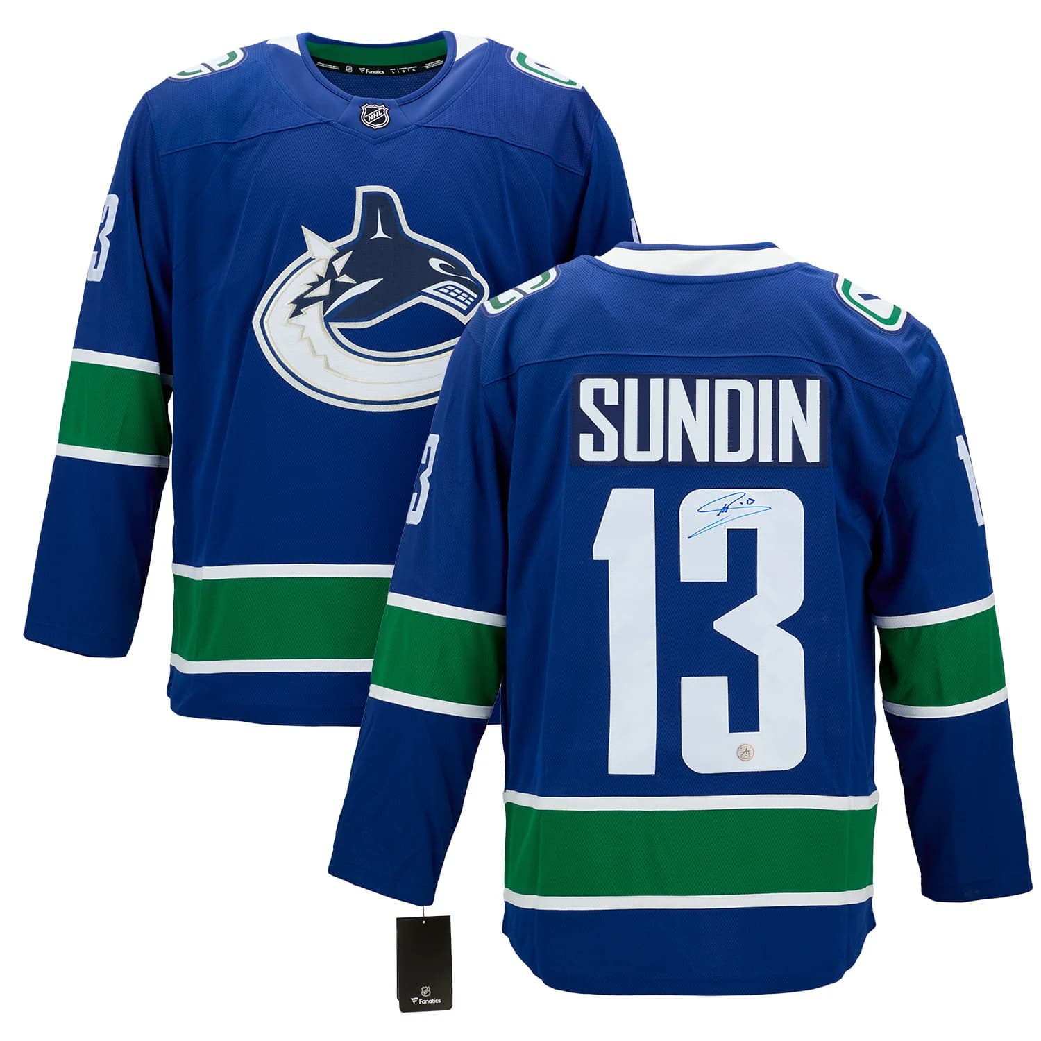 Mats Sundin Autographed Vancouver Canucks Fanatics Breakaway Jersey Mats Sundin Jersey breakaway, Vancouver Canucks, view 3, supplier stock photo