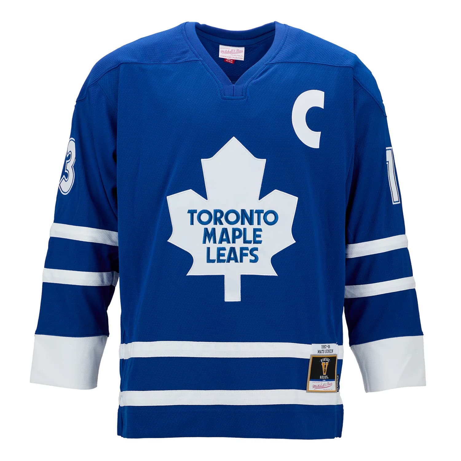 Mats Sundin Autographed Toronto Maple Leafs Mitchell & Ness Throwback Jersey Mats Sundin Jersey mitchell-ness-throwback, Toronto Maple Leafs, view 2, supplier stock photo