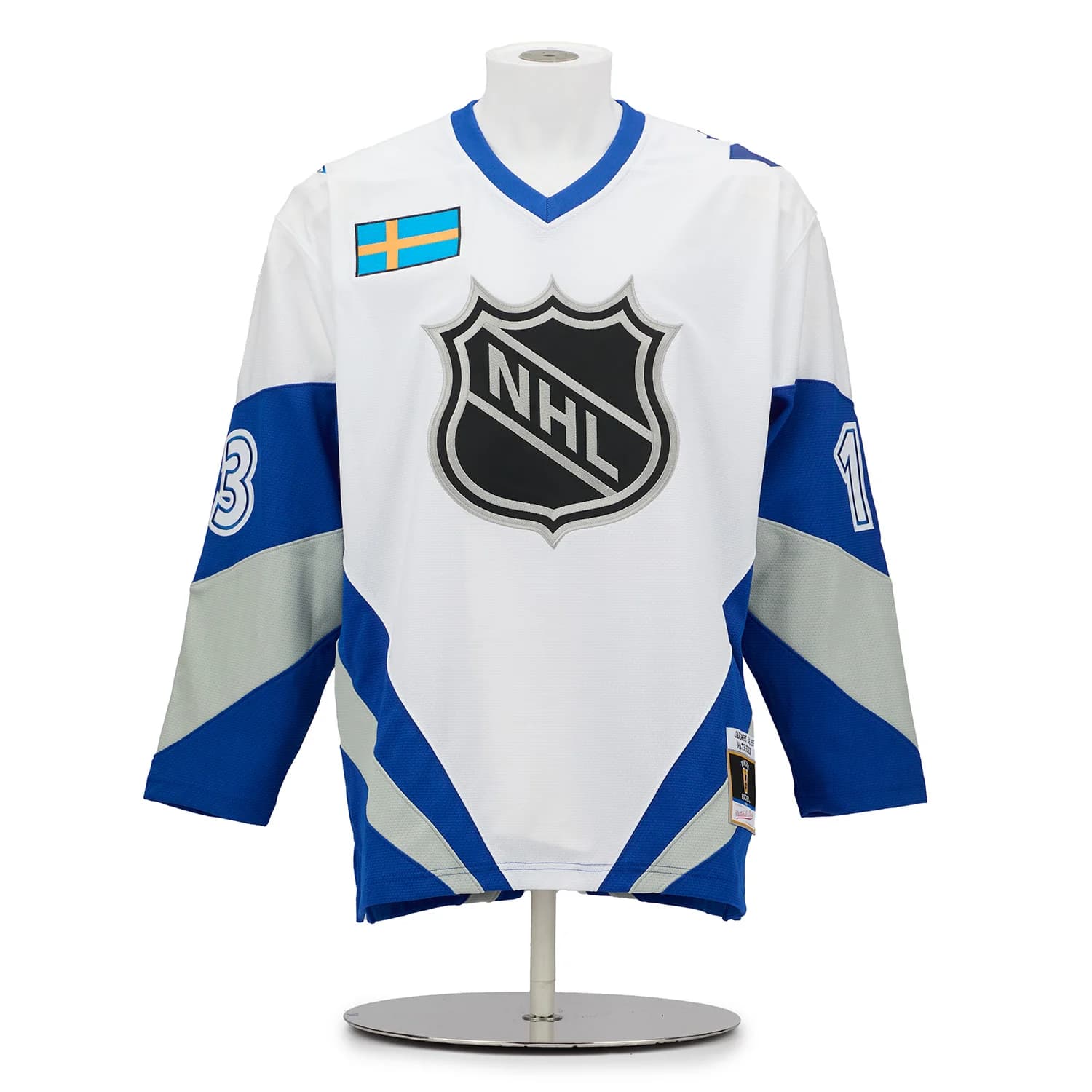 Mats Sundin Signed & Inscribed NHL All-Star Mitchell & Ness Throwback Jersey Mats Sundin Jersey mats-sundin-inscribed-nhl-all-star, view 2, supplier stock photo