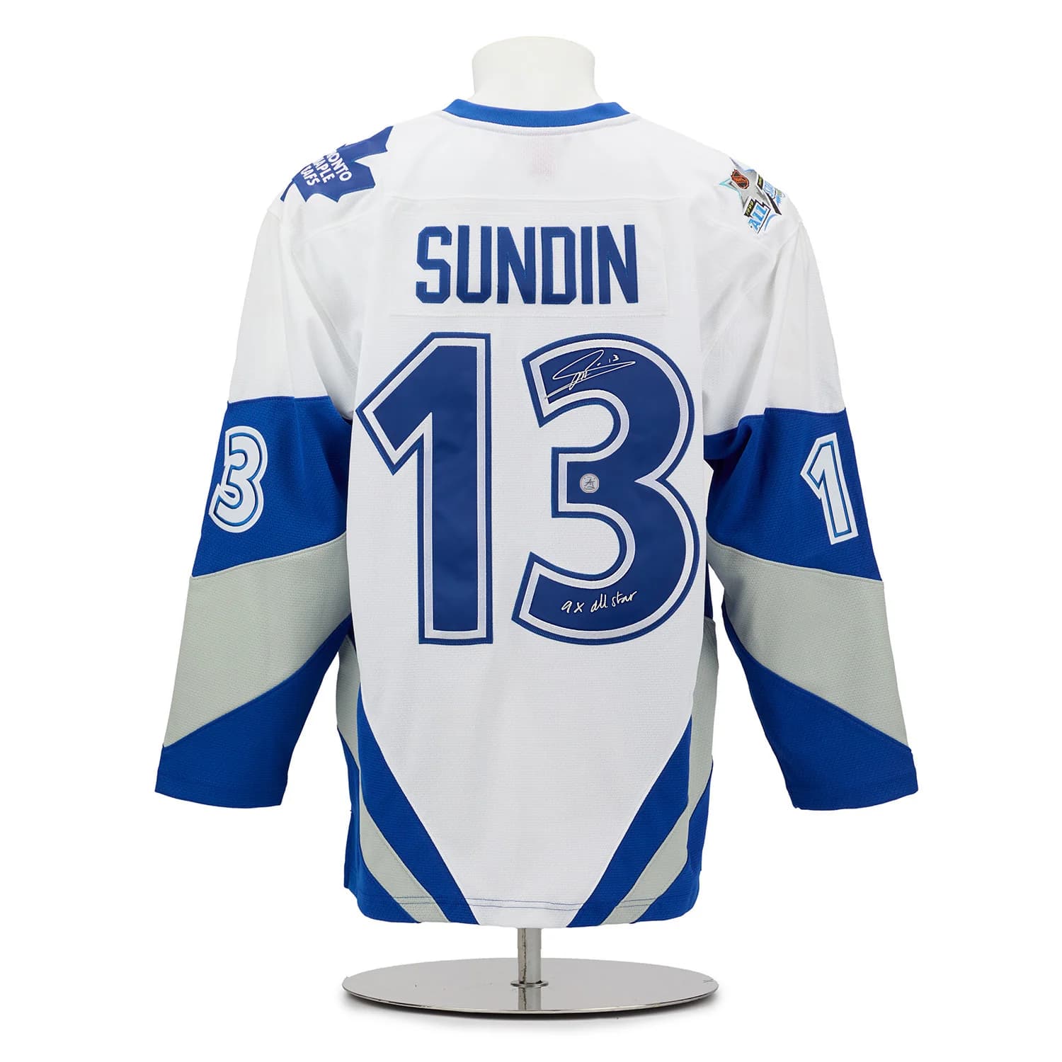 Mats Sundin Signed & Inscribed NHL All-Star Mitchell & Ness Throwback Jersey Mats Sundin Jersey mats-sundin-inscribed-nhl-all-star, supplier stock photo
