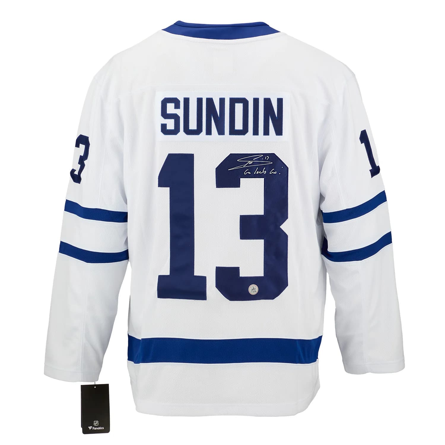 Mats Sundin Signed Toronto Maple Leafs Fanatics Jersey with Go Leafs Go Note Mats Sundin Jersey mats-sundin-toronto-maple-leafs-go, Toronto Maple Leafs, supplier stock photo