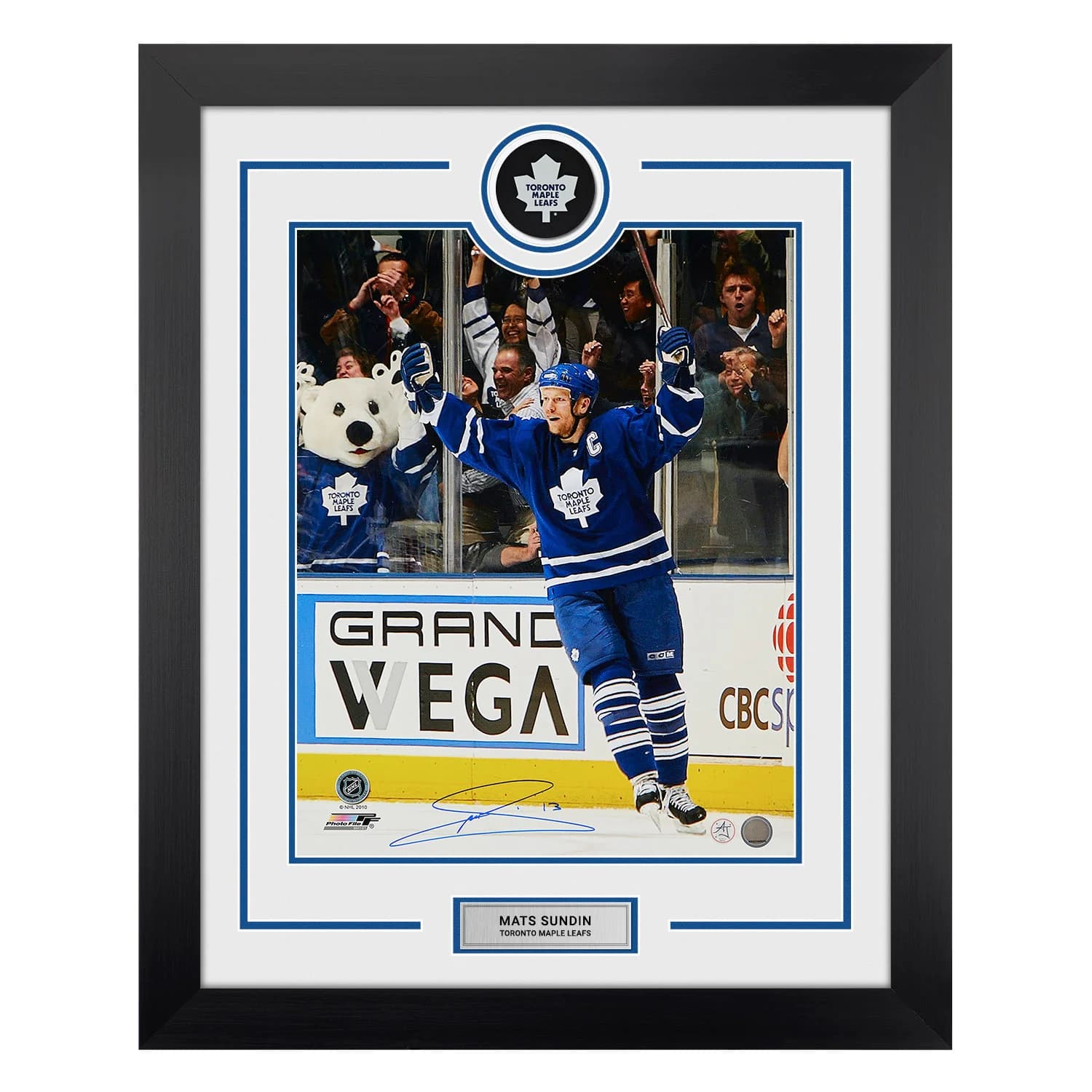 Mats Sundin Signed Toronto Maple Leafs Puck Logo 26x32 Frame Mats Sundin Puck 26x32-logo-frame, Toronto Maple Leafs, supplier stock photo