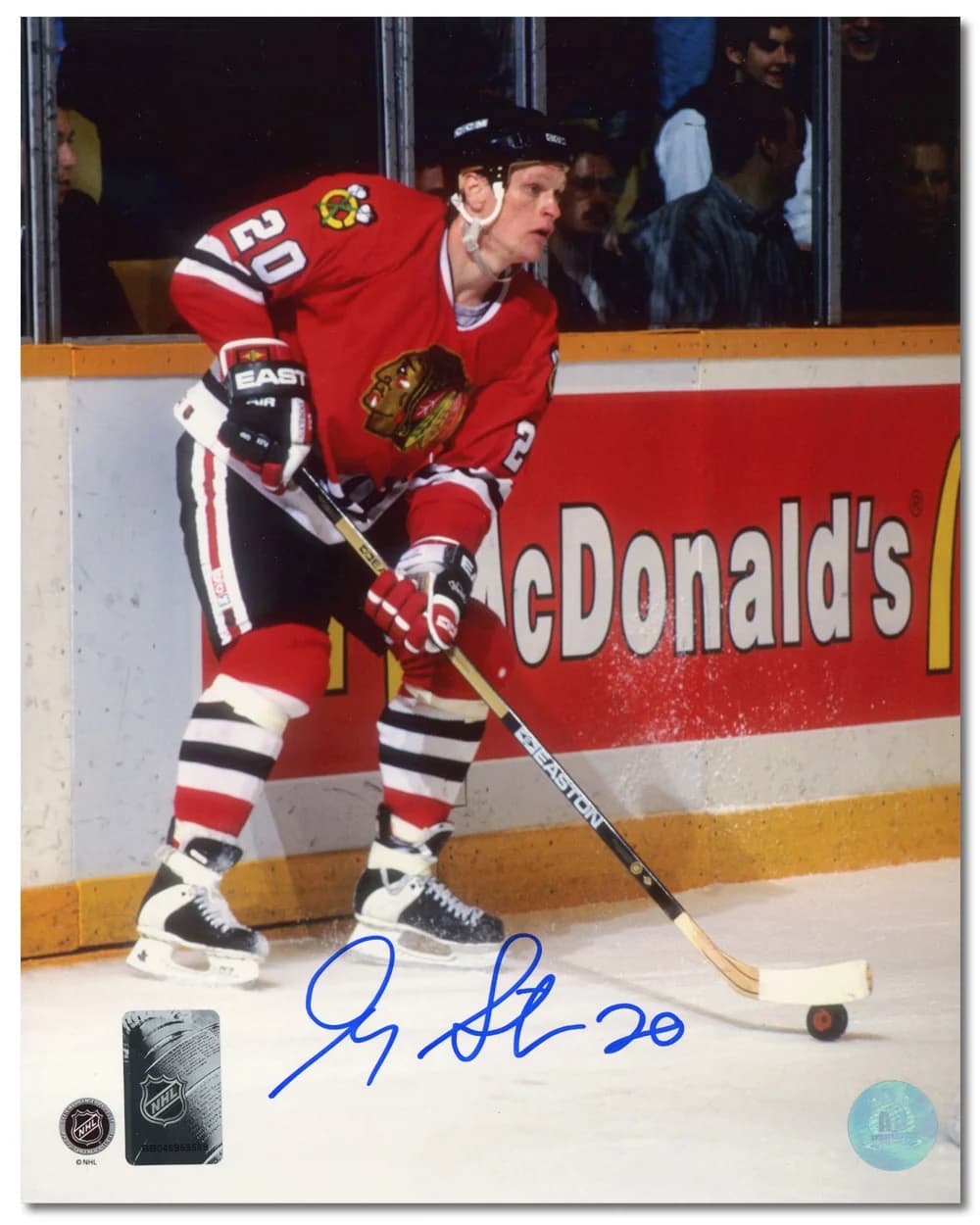 Gary Suter Autographed Chicago Blackhawks Stickhandling 8x10 Photo Gary Suter Photo 8x10-stickhandling, Chicago Blackhawks, supplier stock photo