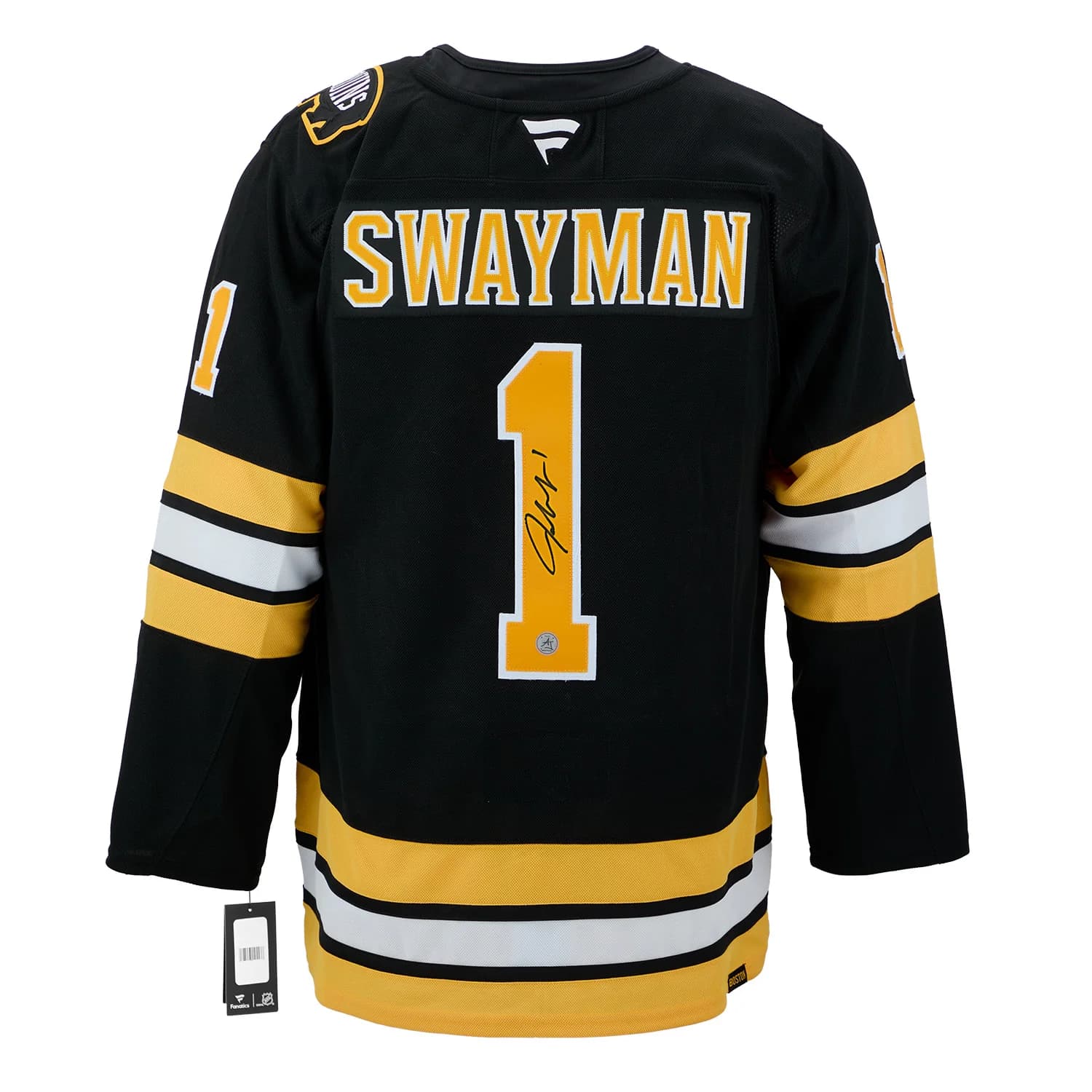 Jeremy Swayman Autographed Boston Bruins Fanatics Premium Jersey Jeremy Swayman Jersey premium, Boston Bruins, supplier stock photo