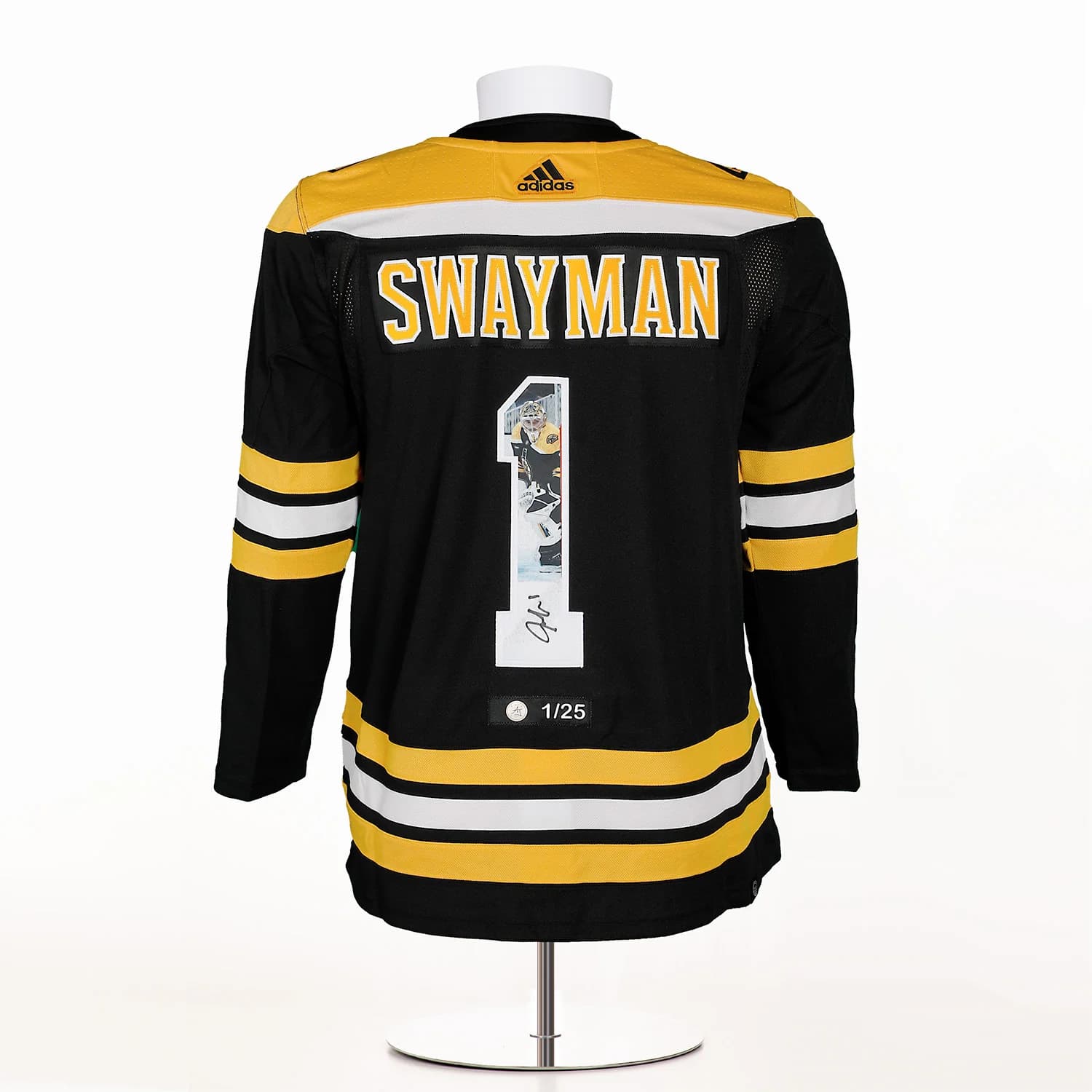 Jeremy Swayman Signed Boston Bruins Goalie Art Jersey #1/25 Jeremy Swayman Jersey jeremy-swayman-boston-bruins-goalie-art, Boston Bruins, supplier stock photo