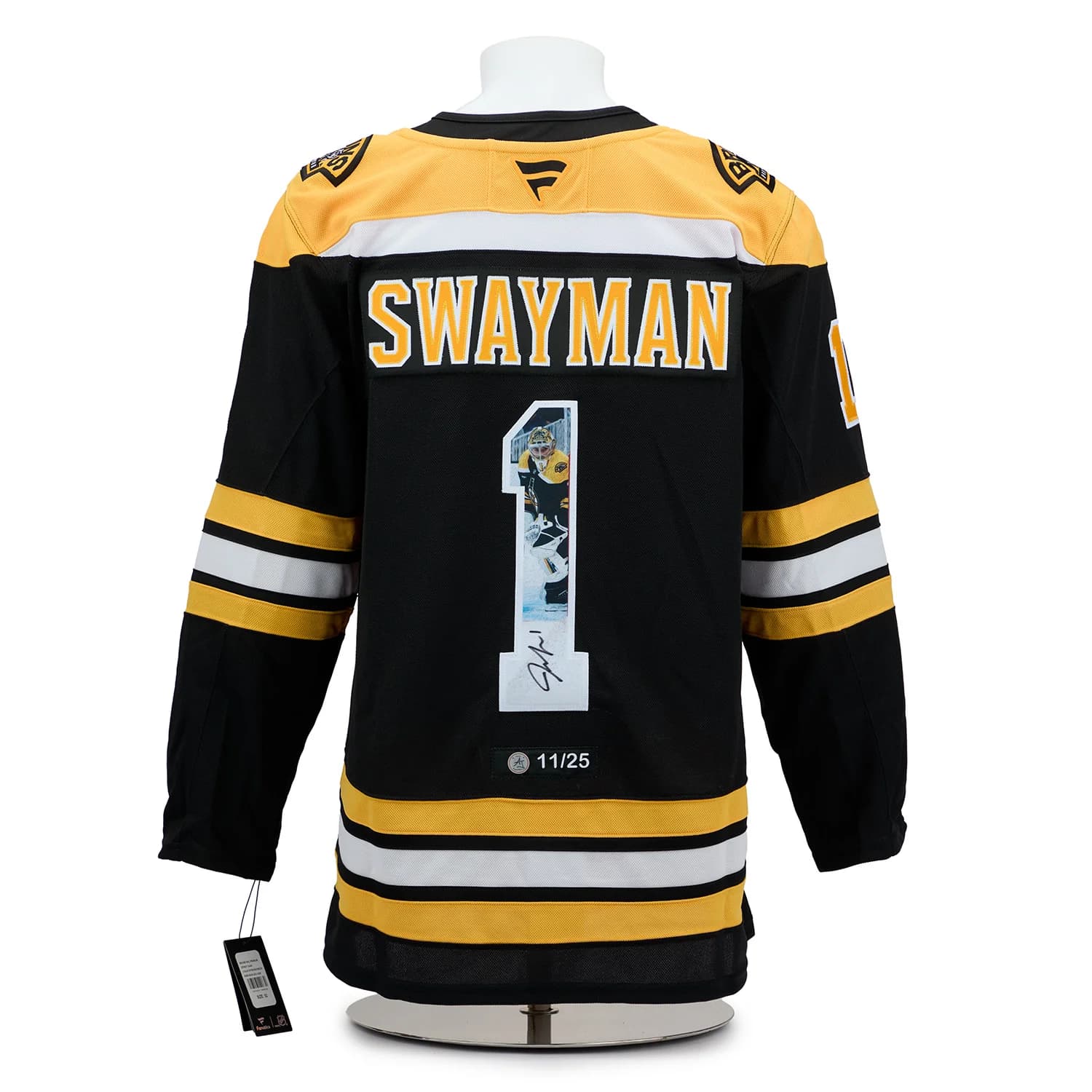Jeremy Swayman Signed Boston Bruins Goalie Art Jersey #11/25 Jeremy Swayman Jersey jeremy-swayman-boston-bruins-goalie-art, Boston Bruins, supplier stock photo