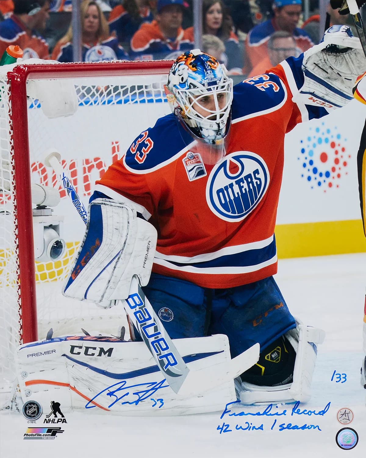 Cam Talbot Signed & Inscribed Edmonton Oilers Wins Record 16x20 Photo Cam Talbot Photo 16x20-cam-talbot-inscribed-wins-record, Edmonton Oilers, supplier stock photo