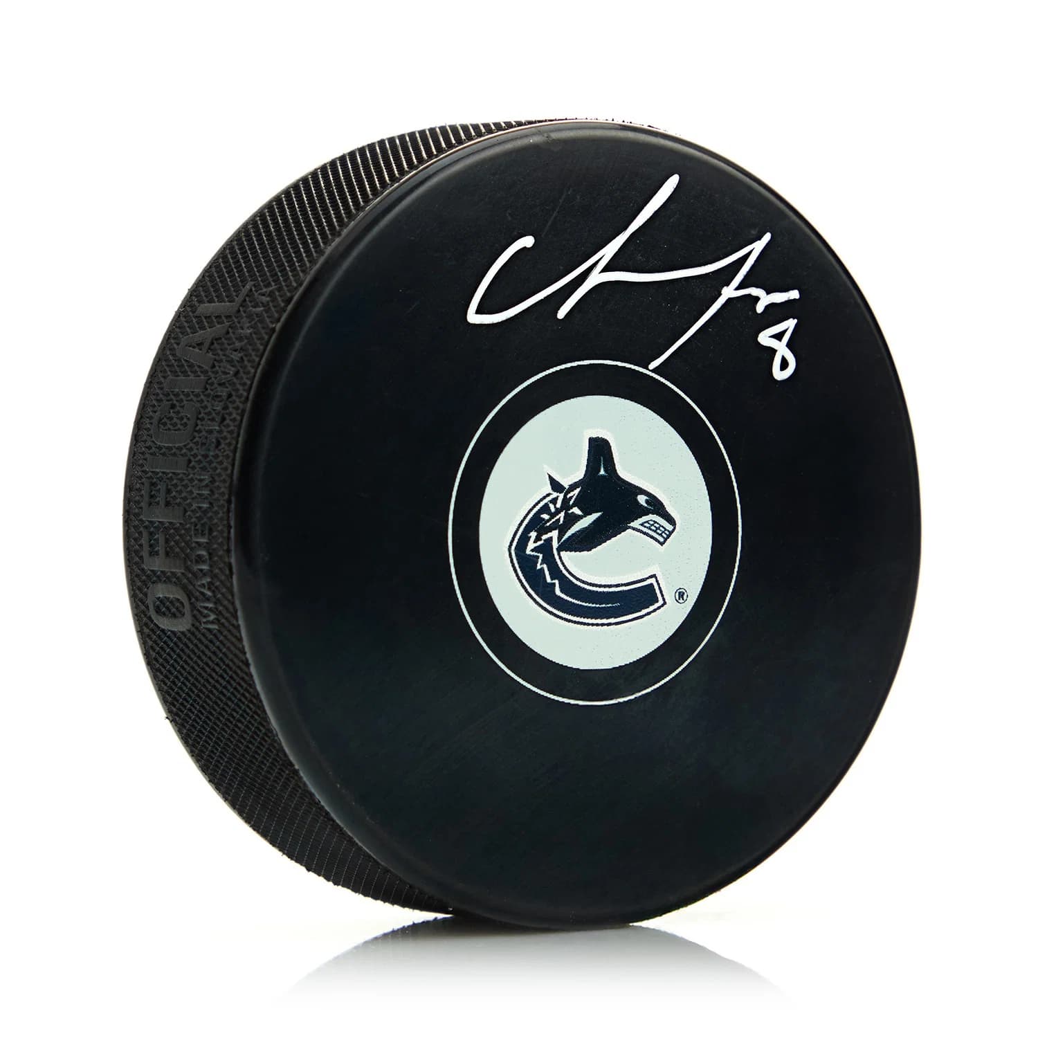 Chris Tanev Autographed Vancouver Canucks Hockey Puck Chris Tanev Puck hockey, Vancouver Canucks, supplier stock photo