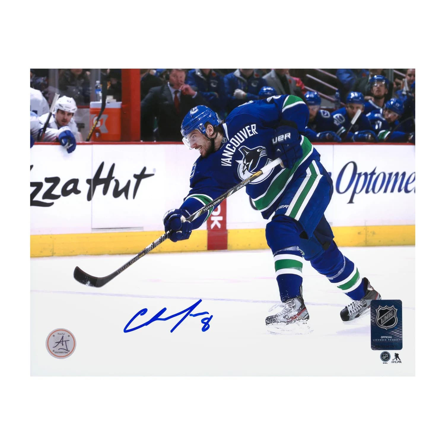 Chris Tanev Autographed Vancouver Canucks Slapshot 8x10 Photo Chris Tanev Photo 8x10-slapshot, Vancouver Canucks, supplier stock photo