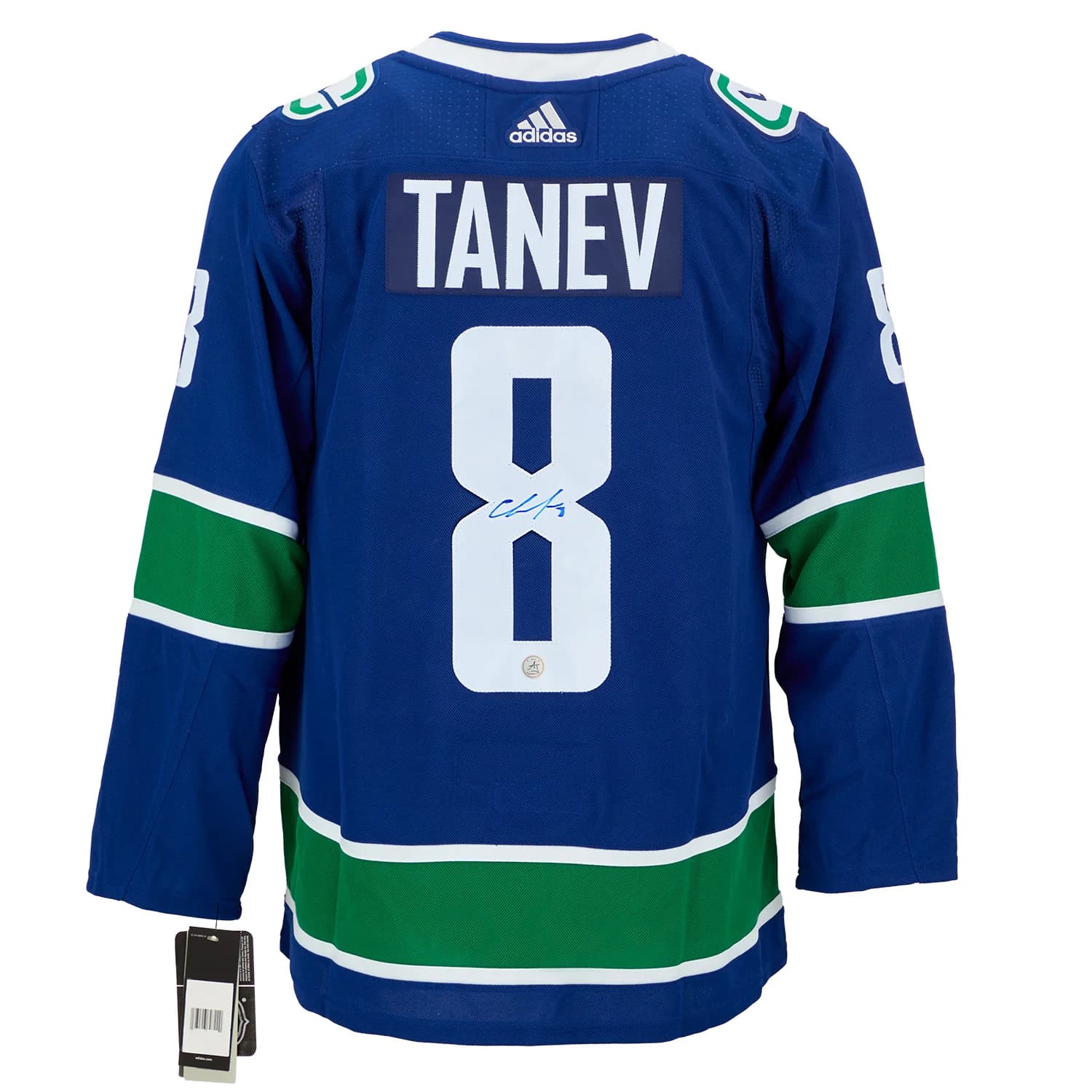 Chris Tanev Autographed Vancouver Canucks Blue adidas Jersey Chris Tanev Jersey blue-adidas, Vancouver Canucks, supplier stock photo