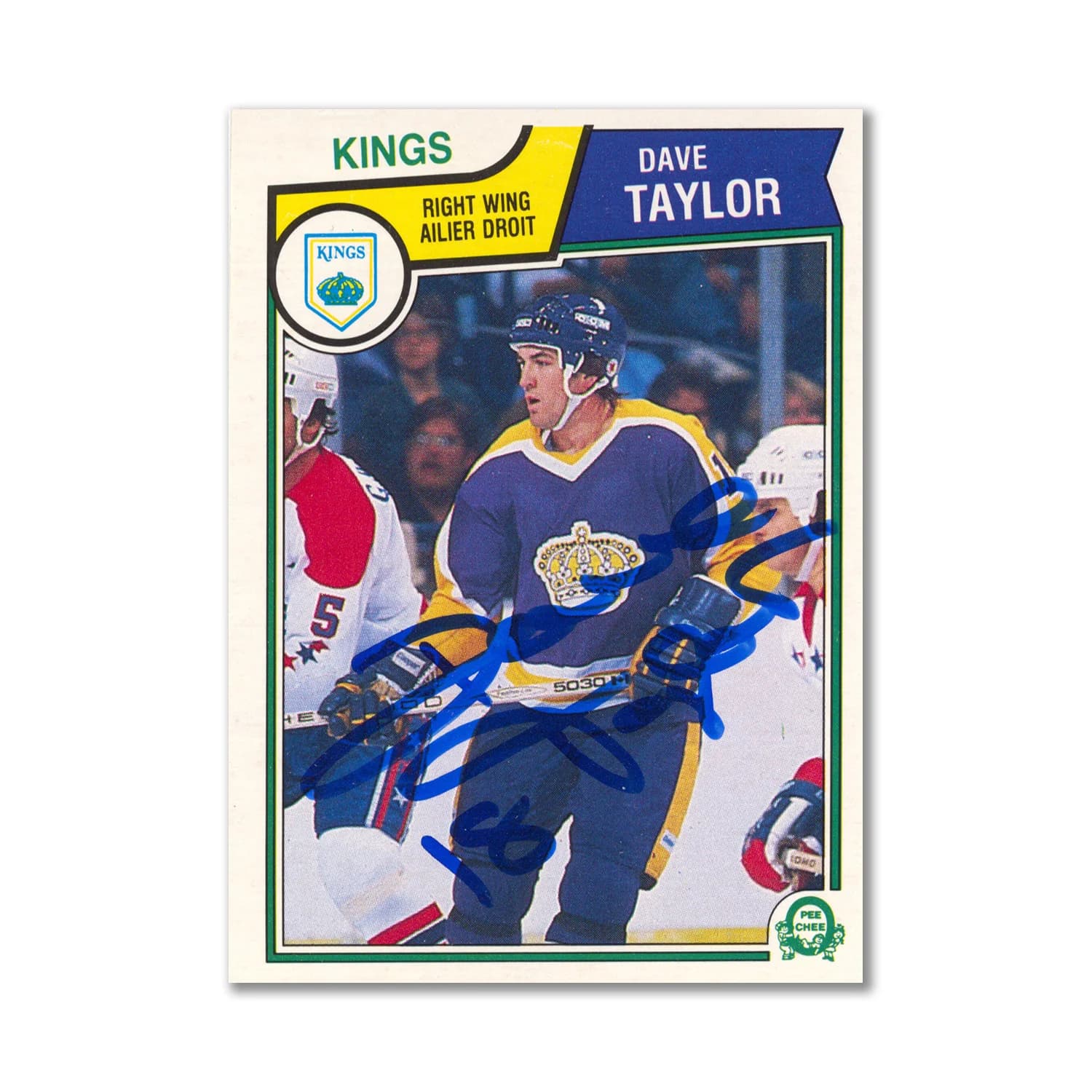 Autographed 1983-84 O-Pee-Chee #163 Dave Taylor Base Card Dave Taylor Card 1983-84-pee-chee-163-base, supplier stock photo