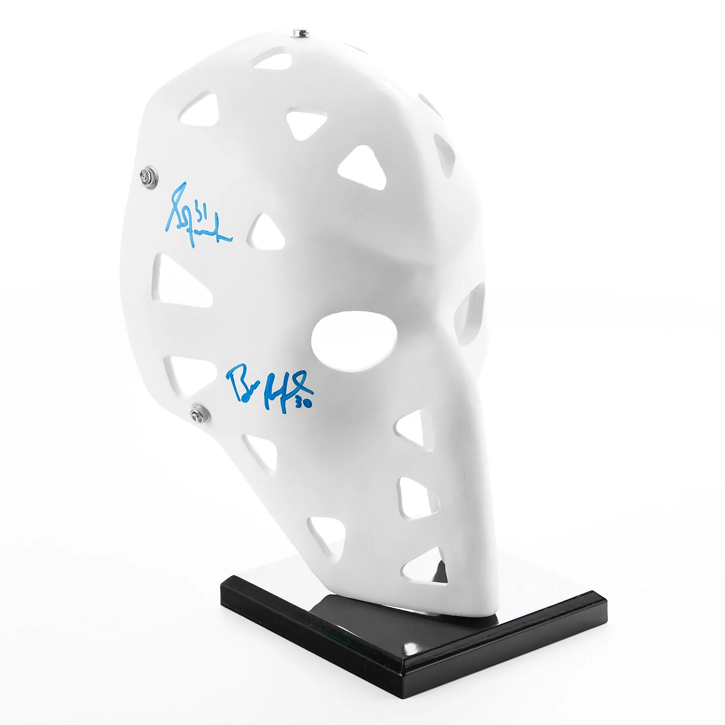 Edmonton Oilers Expansion Era 4 Goalies Signed Throwback Goalie Mask Helmet expansion-era-4-goalies-throwback-goalie, Edmonton Oilers, view 2, supplier stock photo