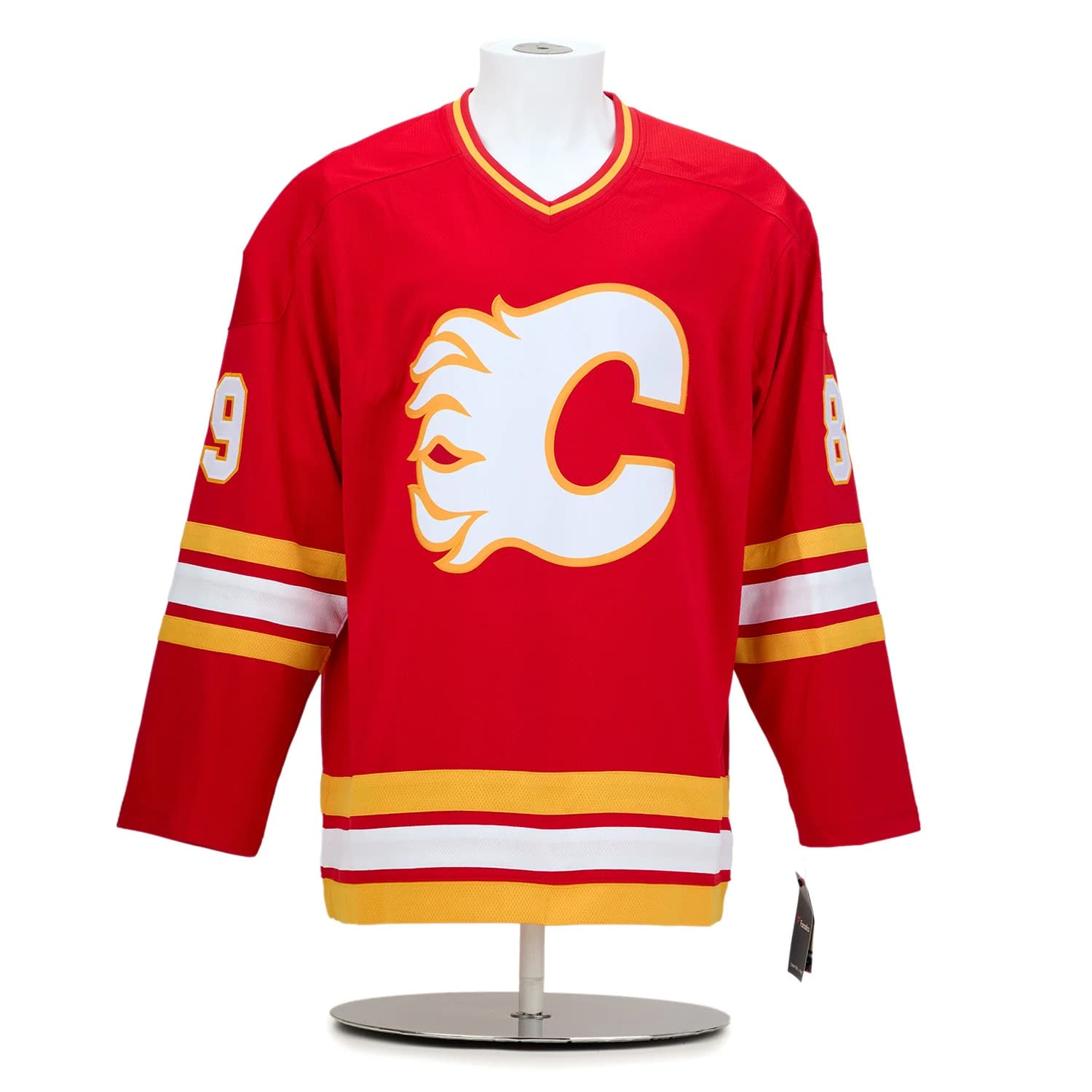 Calgary Flames 13 Player Team Signed 1989 Stanley Cup Throwback Jersey #76/89 Jersey calgary-flames-13-player-team-1989, Calgary Flames, view 2, supplier stock photo