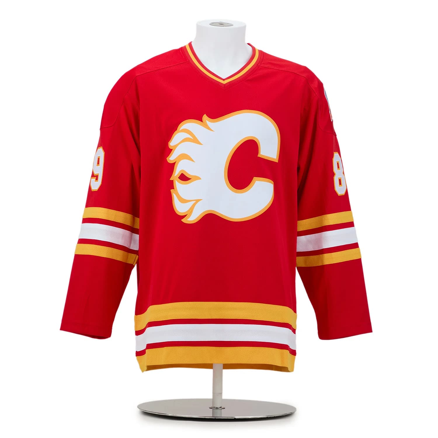 Calgary Flames 13 Player Team Signed 1989 Stanley Cup Throwback Jersey #78/89 Jersey calgary-flames-13-player-team-1989, Calgary Flames, view 2, supplier stock photo