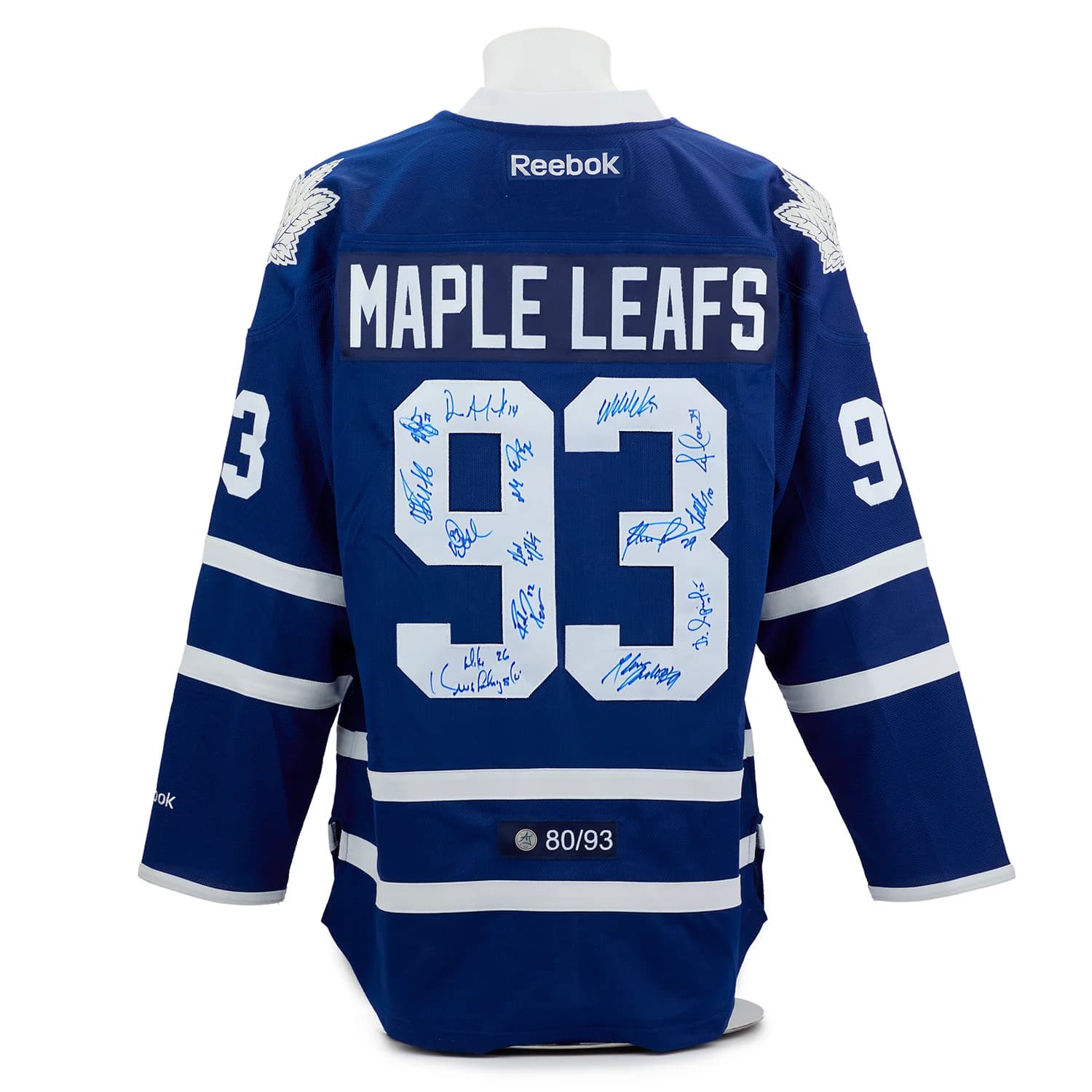 Toronto Maple Leafs 14 Player Team Signed 1993 Playoffs Reebok Jersey #80/93 Jersey toronto-maple-leafs-14-player-team, Toronto Maple Leafs, supplier stock photo
