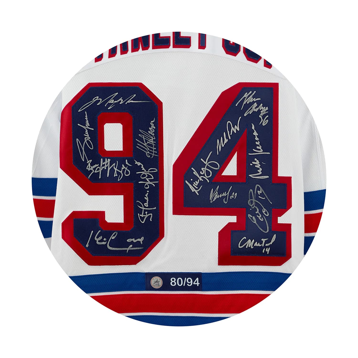New York Rangers 15 Player Team Signed 1994 Stanley Cup Breakaway Jersey #80/94 Jersey york-rangers-15-player-team-1994, New York Rangers, view 3, supplier stock photo