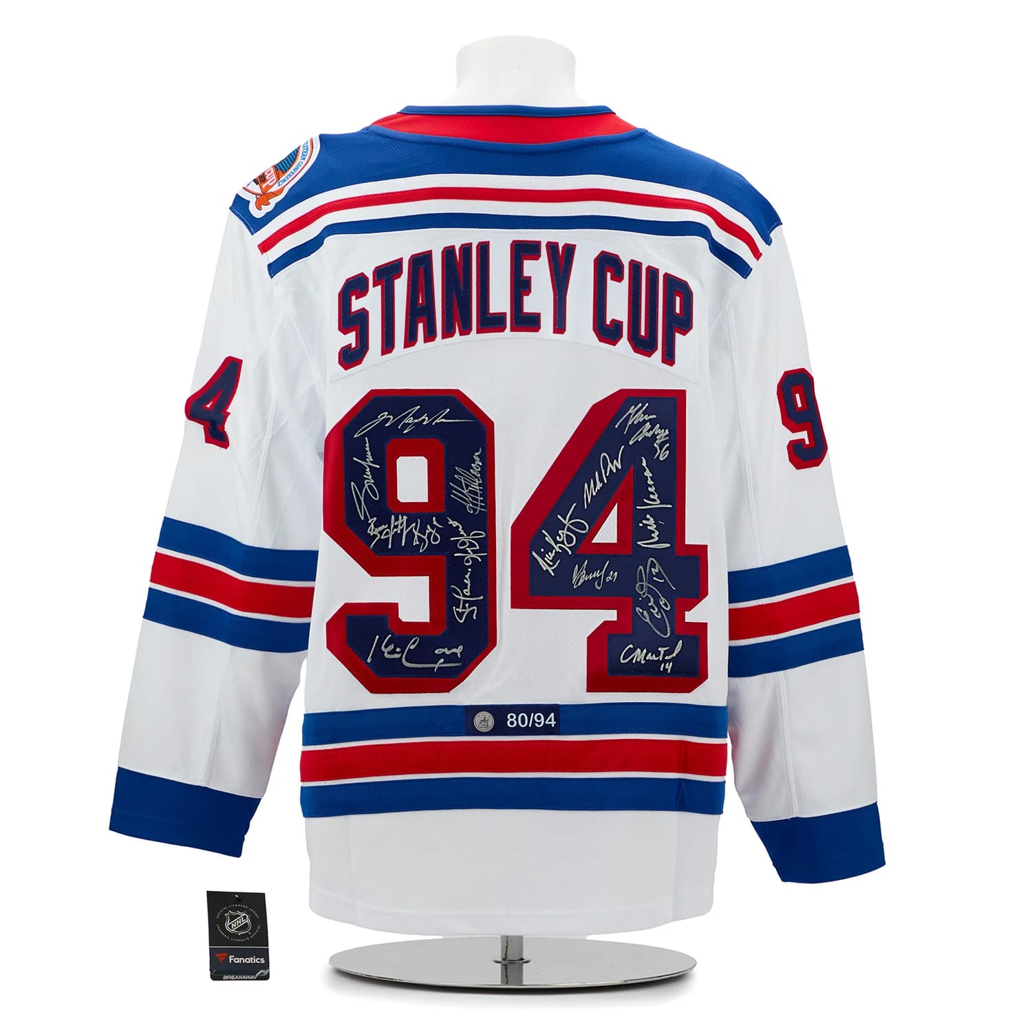 New York Rangers 15 Player Team Signed 1994 Stanley Cup Breakaway Jersey #80/94 Jersey york-rangers-15-player-team-1994, New York Rangers, supplier stock photo