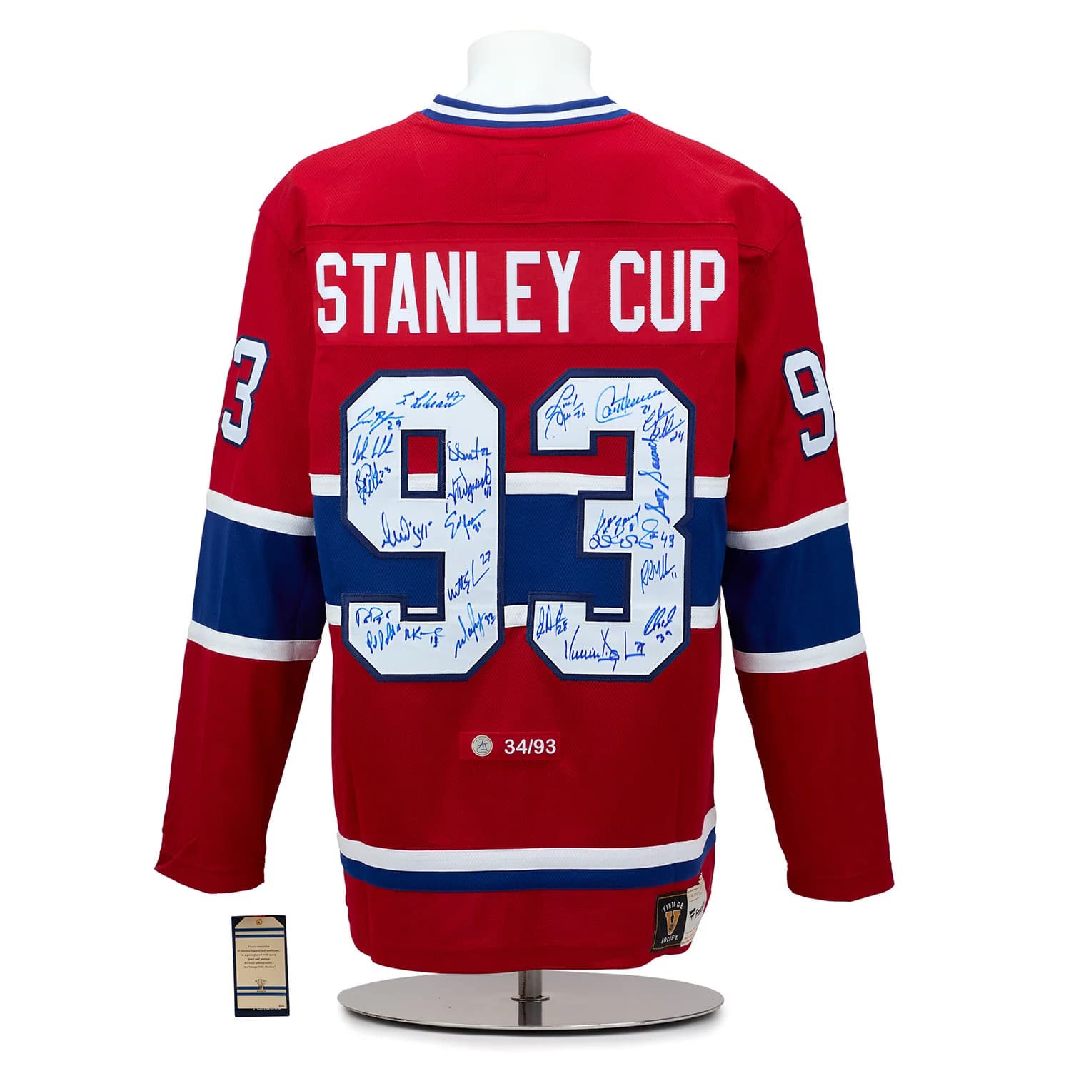 Montreal Canadiens 23 Player Team Signed 1993 Stanley Cup Jersey #34/93 Jersey 23-player-team-1993-stanley-cup, Montreal Canadiens, supplier stock photo