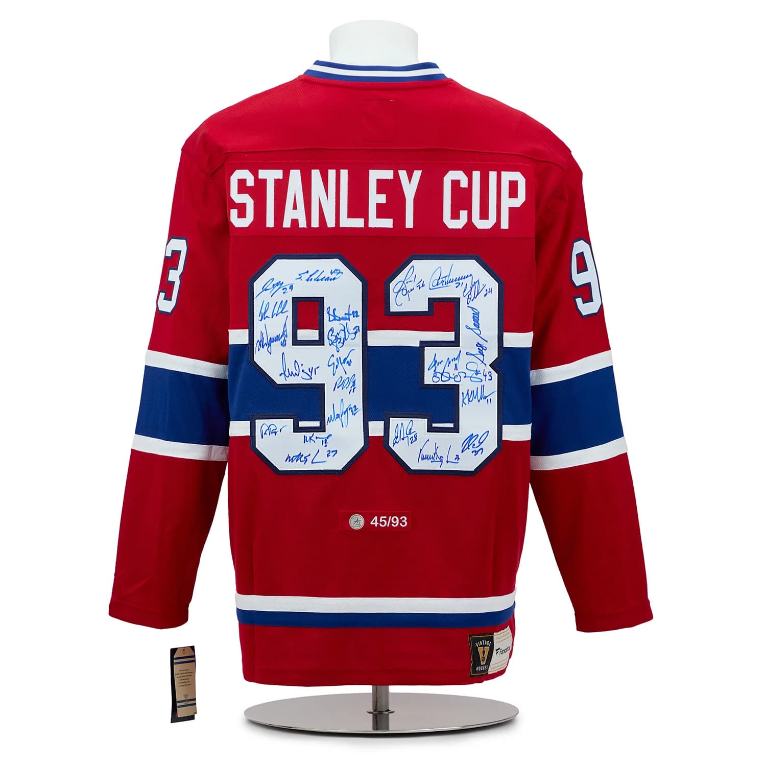 Montreal Canadiens 23 Player Team Signed 1993 Stanley Cup Jersey #45/93 Jersey 23-player-team-1993-stanley-cup, Montreal Canadiens, supplier stock photo