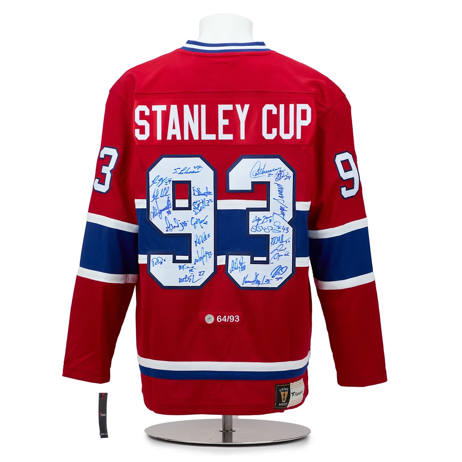 Montreal Canadiens 23 Player Team Signed 1993 Stanley Cup Jersey #64/93 Jersey 23-player-team-1993-stanley-cup, Montreal Canadiens, supplier stock photo