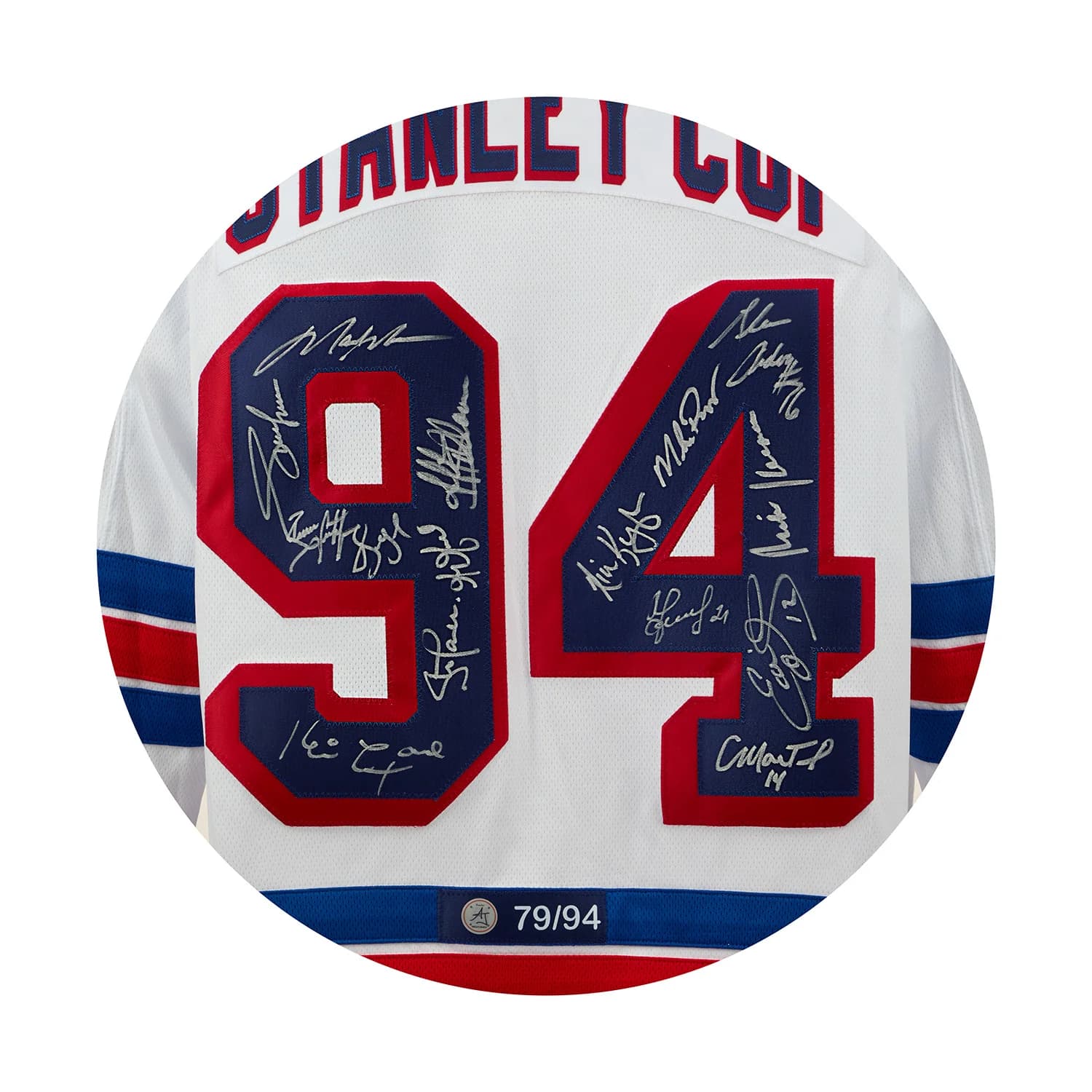 New York Rangers 15 Player Team Signed 1994 Stanley Cup Breakaway Jersey #79/94 Jersey york-rangers-15-player-team-1994, New York Rangers, view 3, supplier stock photo