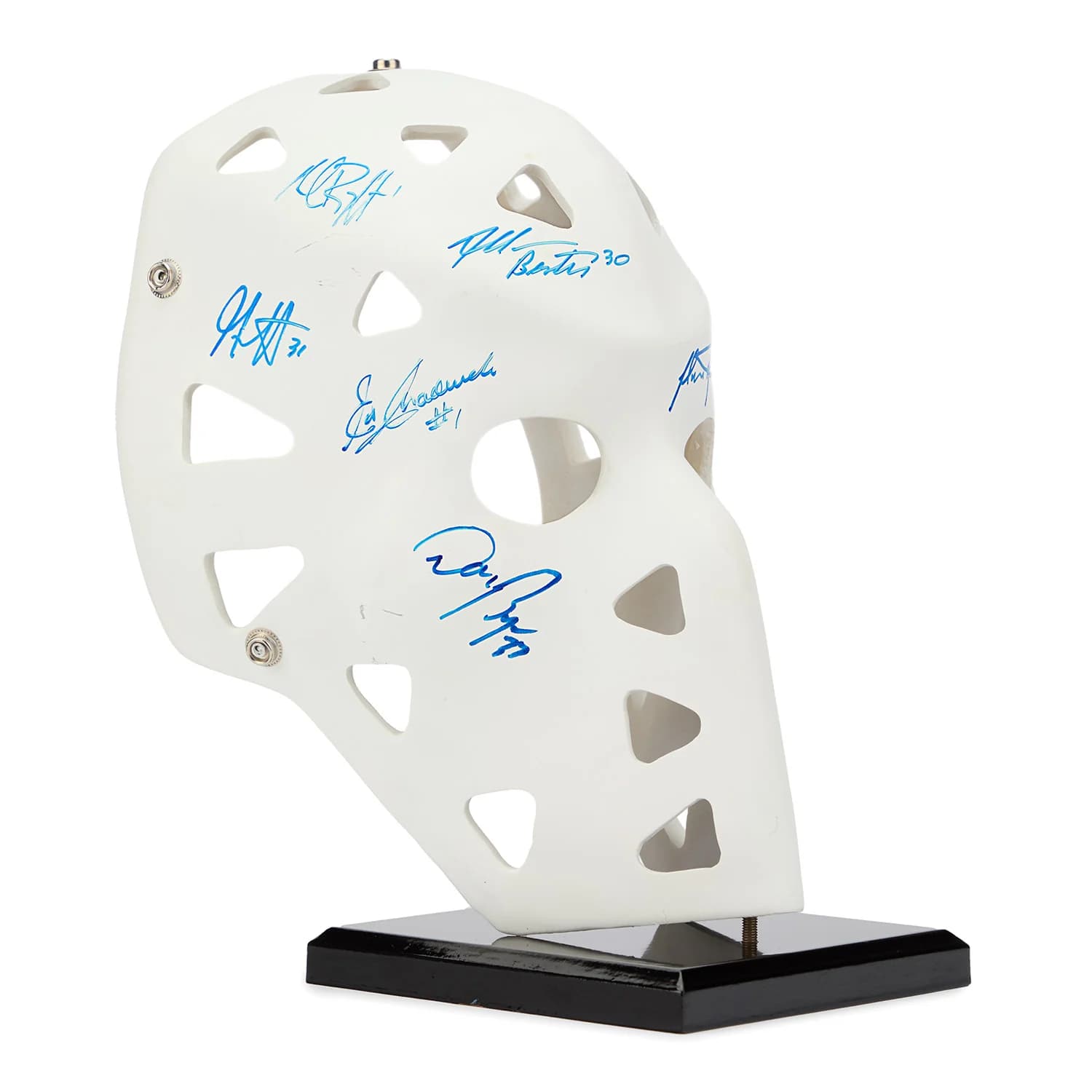 Toronto Maple Leafs 9 Goalies Signed Throwback Goalie Mask Helmet 9-goalies-throwback-goalie-mask, Toronto Maple Leafs, view 2, supplier stock photo
