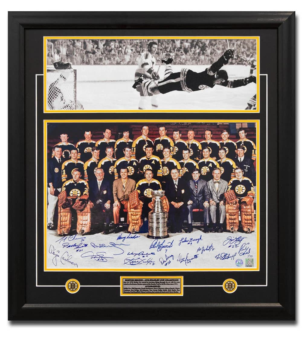 1970 Boston Bruins Stanley Cup 16 Player Team Signed Orr Goal 26x32 Frame Other 26x32-1970-boston-bruins-stanley-cup-16, Boston Bruins, supplier stock photo