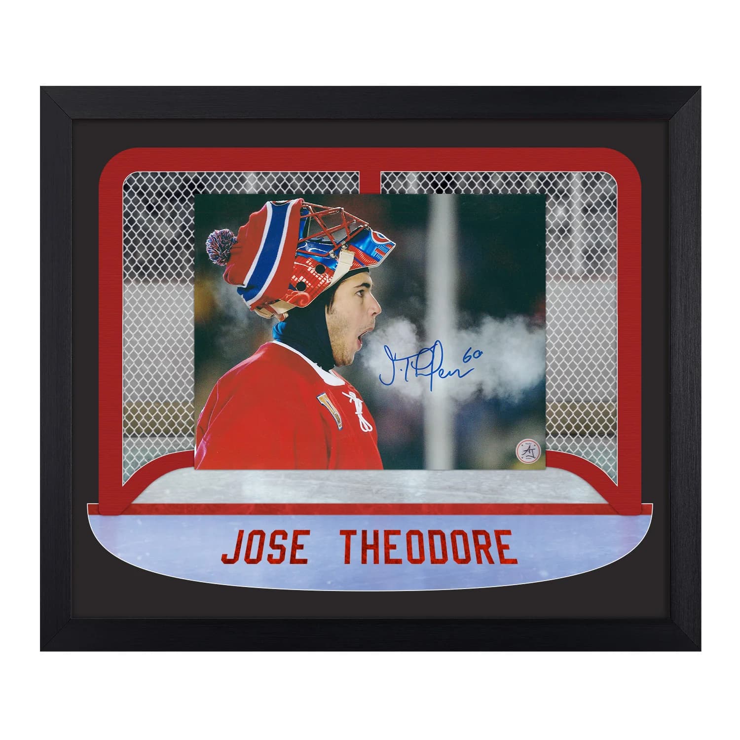 Jose Theodore Signed Montreal Goalie Mask Between The Pipes 23x27 Frame Jose Theodore Other 23x27-montreal-goalie-mask-between-pipes-frame, supplier stock photo