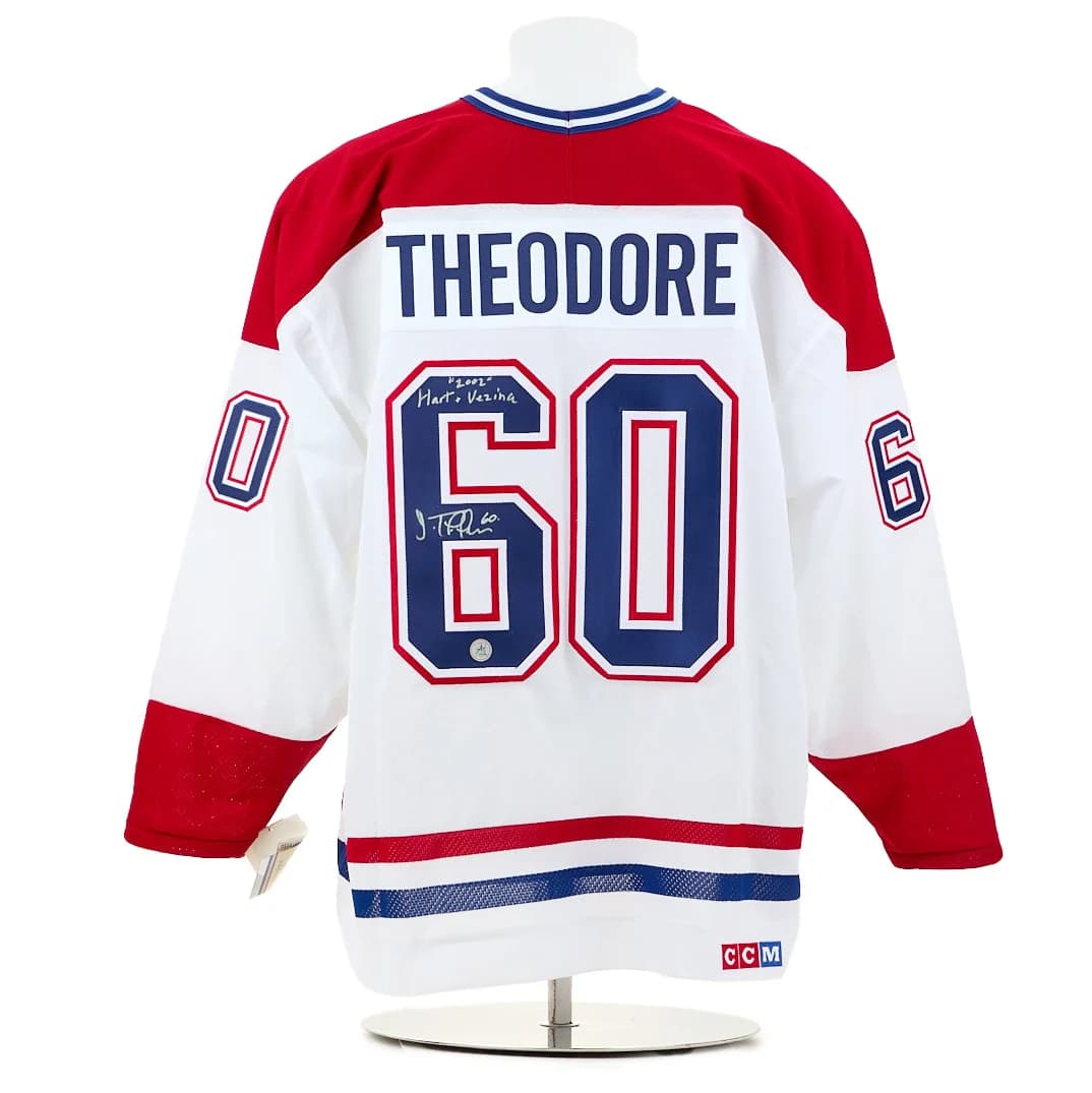 Jose Theodore Signed & Inscribed Montreal Canadiens Vintage CCM Jersey Jose Theodore Jersey jose-theodore-inscribed-vintage-ccm, Montreal Canadiens, supplier stock photo