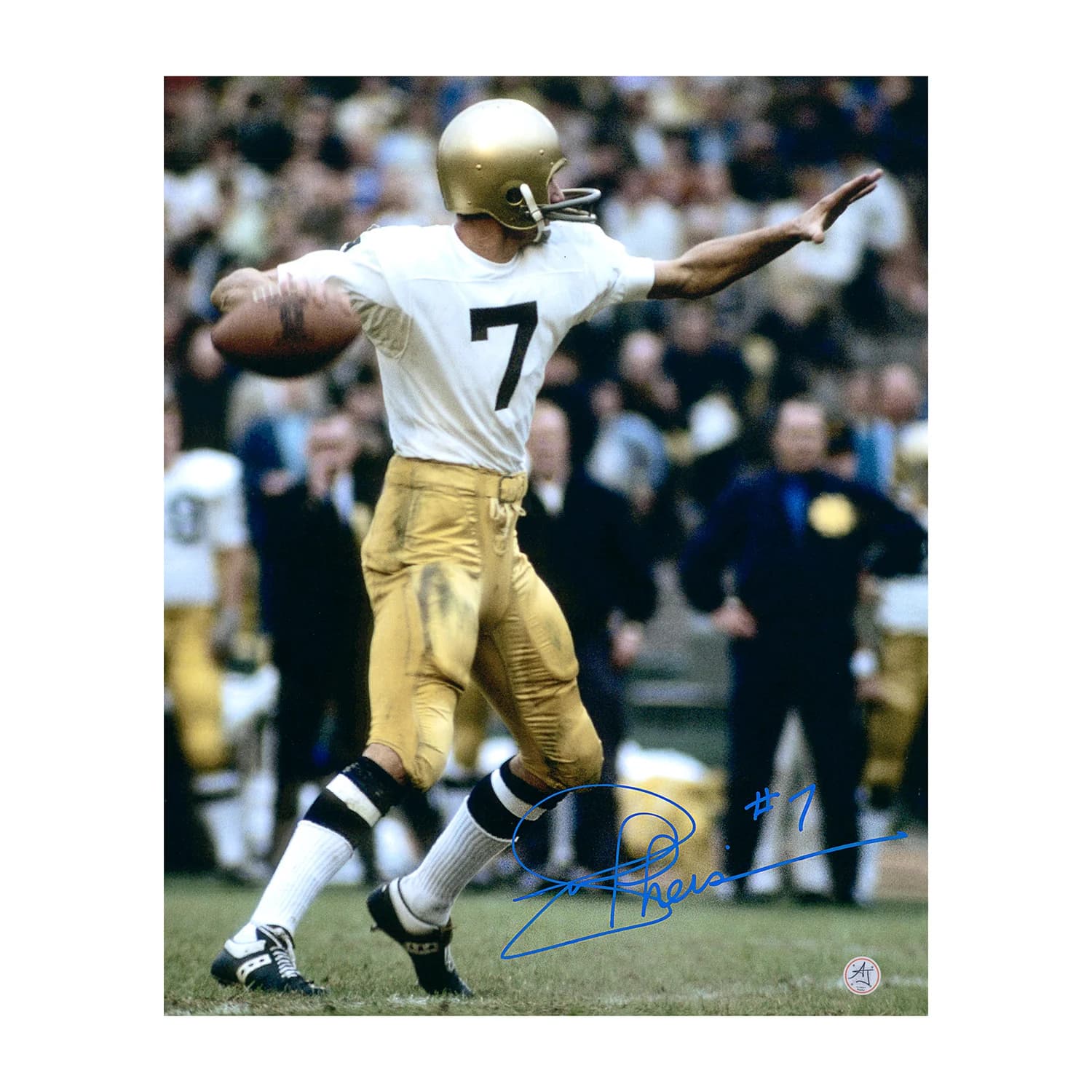 Joe Theismann Signed Notre Dame Fighting Irish Football 16x20 Photo Joe Theismann Photo 16x20-football, Notre Dame Fighting Irish, supplier stock photo