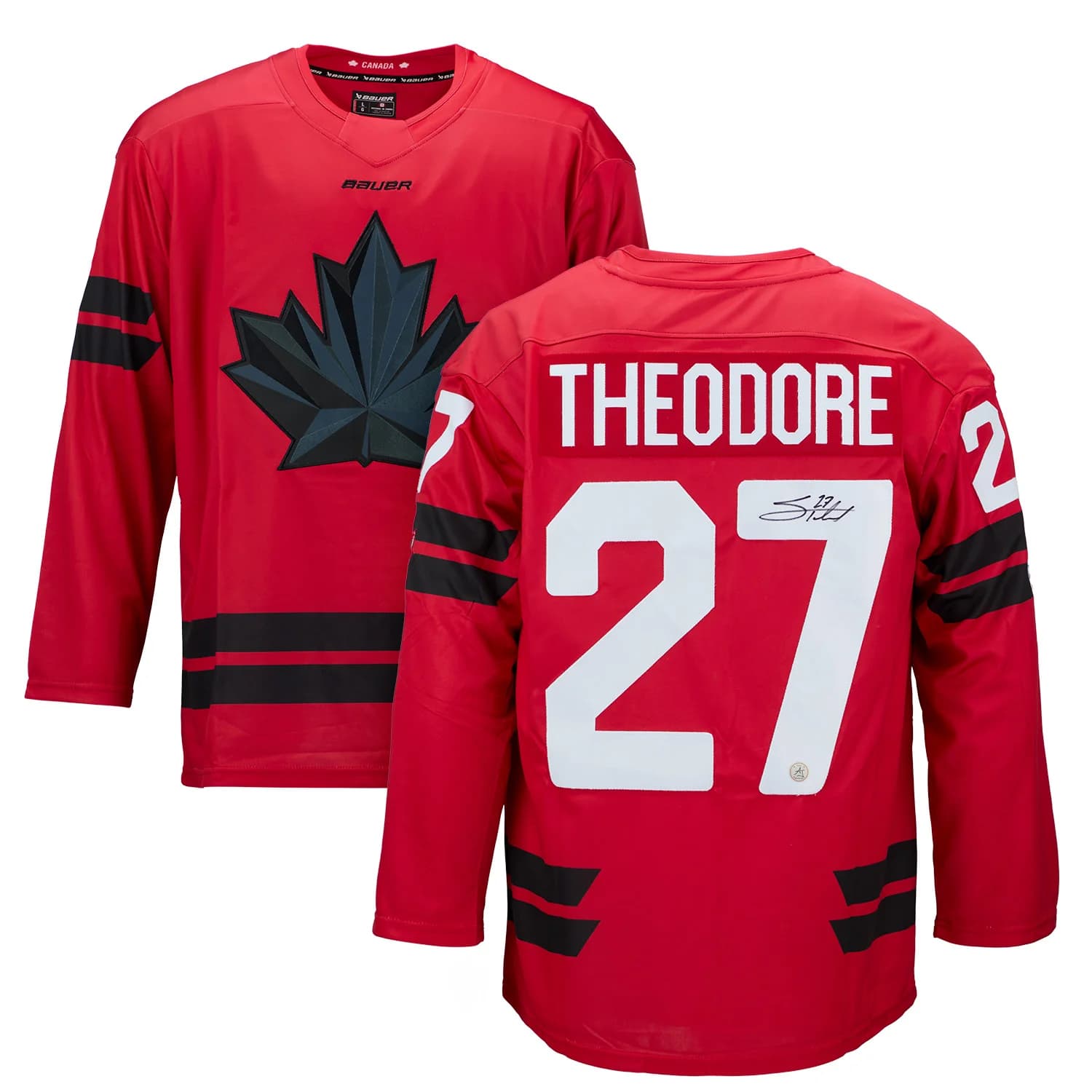 Shea Theodore Signed Team Canada 2026 Olympic Hockey Bauer Jersey Shea Theodore Jersey team-canada-2026-olympic-hockey-bauer, view 3, supplier stock photo
