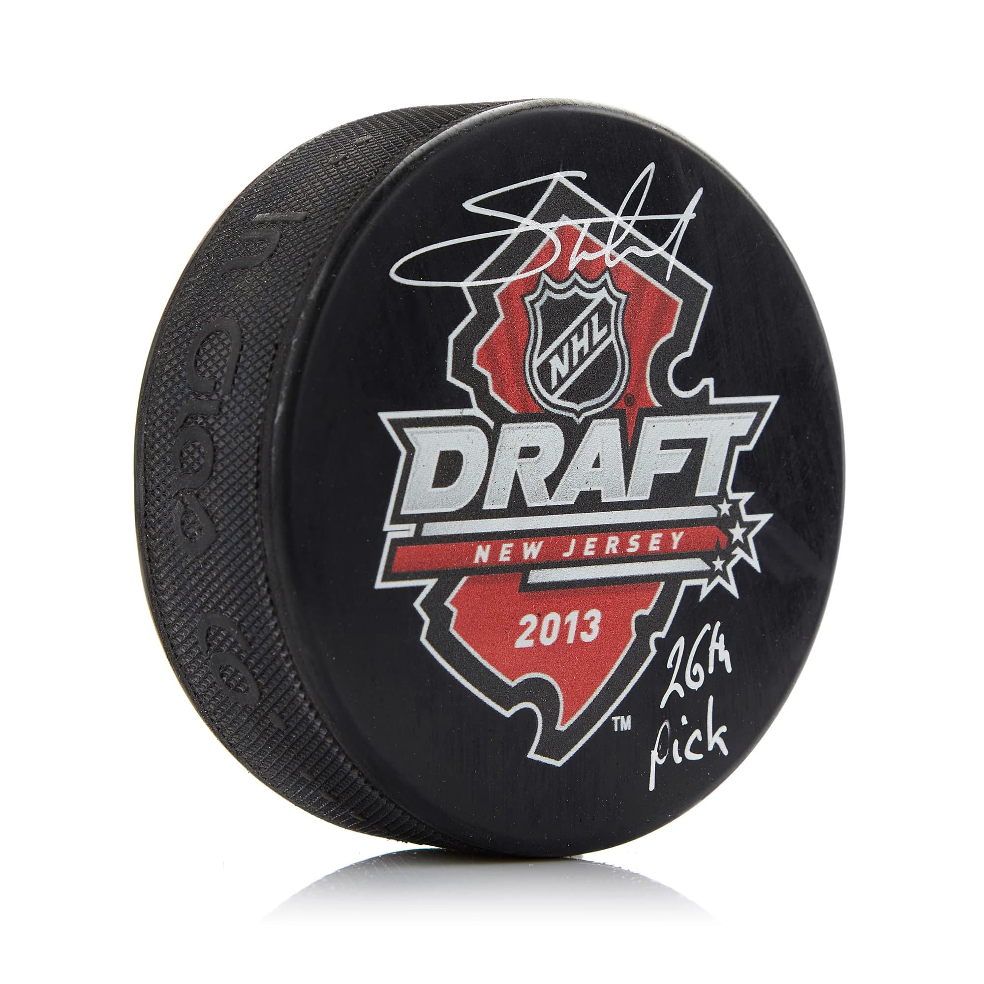 Shea Theodore Signed 2013 NHL Entry Draft Puck with 26th Pick Note Shea Theodore Puck 2013-nhl-entry-draft-26th-pick, supplier stock photo