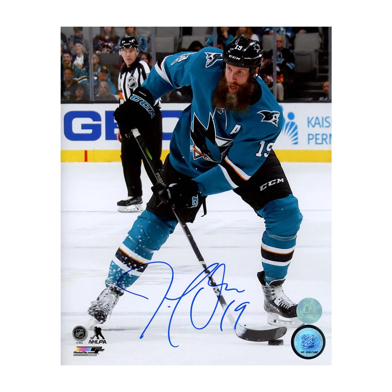 Joe Thornton Autographed San Jose Sharks Hockey 8x10 Photo Joe Thornton Photo 8x10-hockey, San Jose Sharks, supplier stock photo