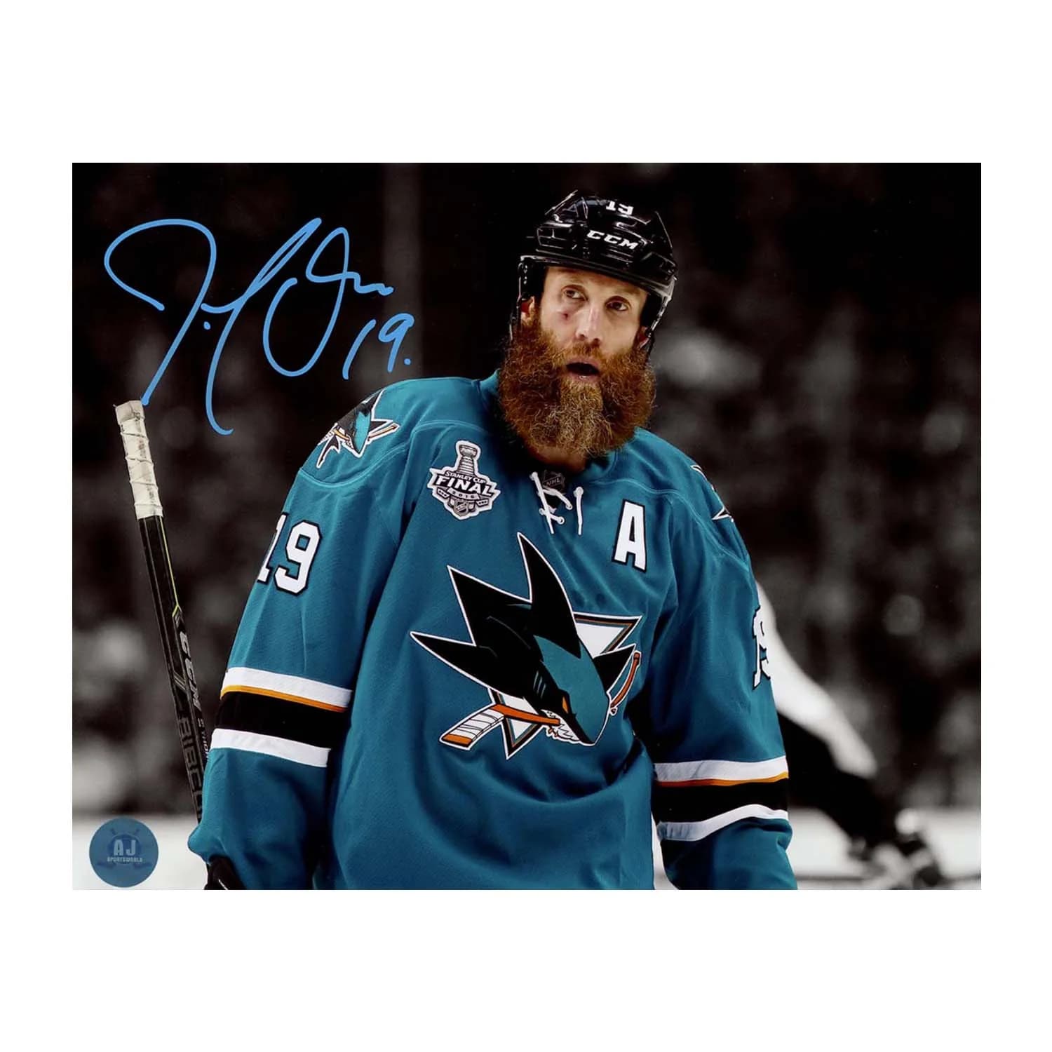 Joe Thornton Signed San Jose Sharks Playoff Finals 8x10 Photo Joe Thornton Photo 8x10-playoff-finals, San Jose Sharks, supplier stock photo
