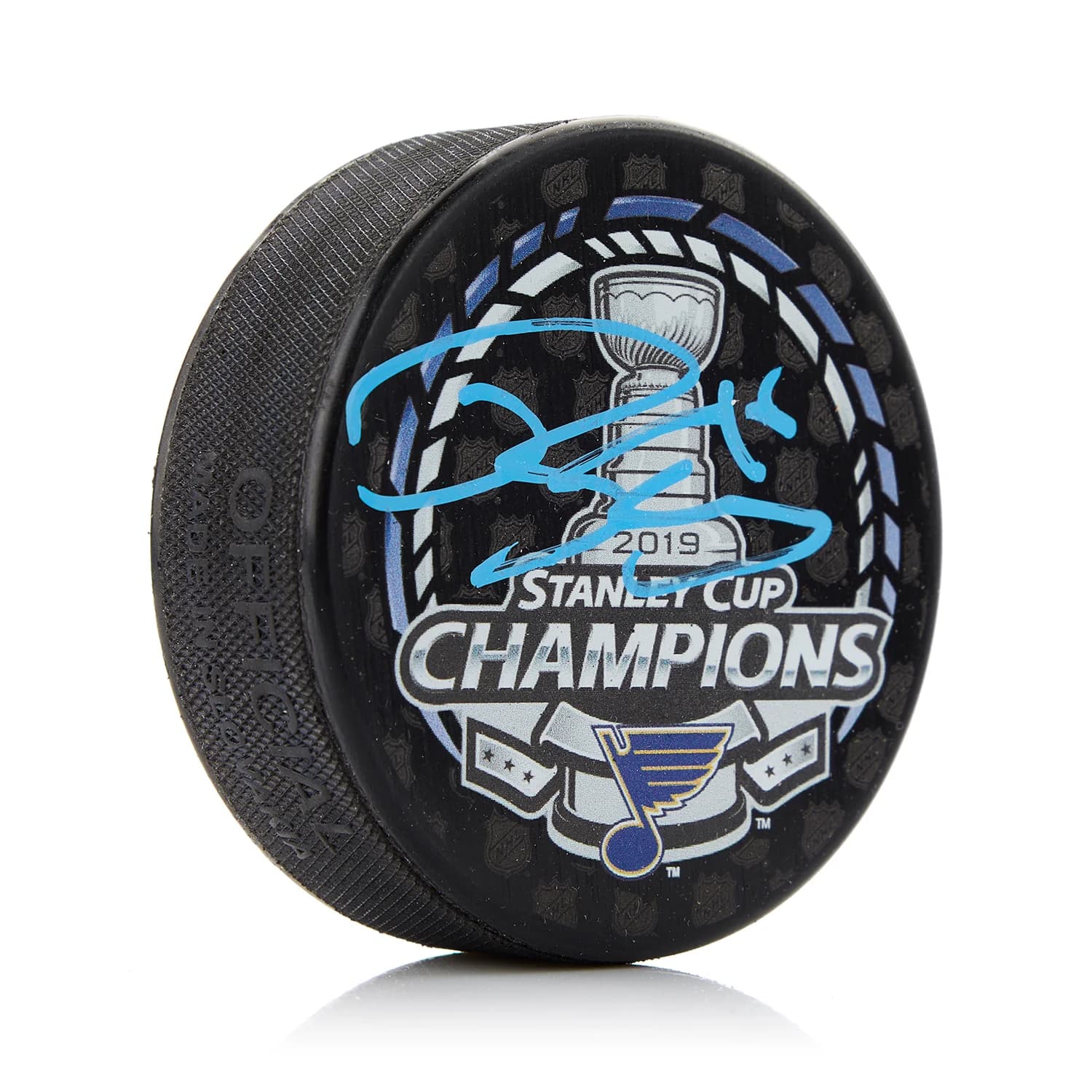 Robert Thomas Signed St Louis Blues 2019 Stanley Cup Puck Robert Thomas Puck 2019-stanley-cup, St. Louis Blues, supplier stock photo