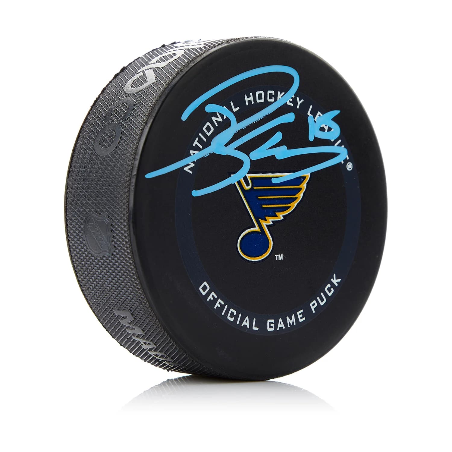 Robert Thomas Signed St Louis Blues Official Game Puck Robert Thomas Puck game, St. Louis Blues, supplier stock photo