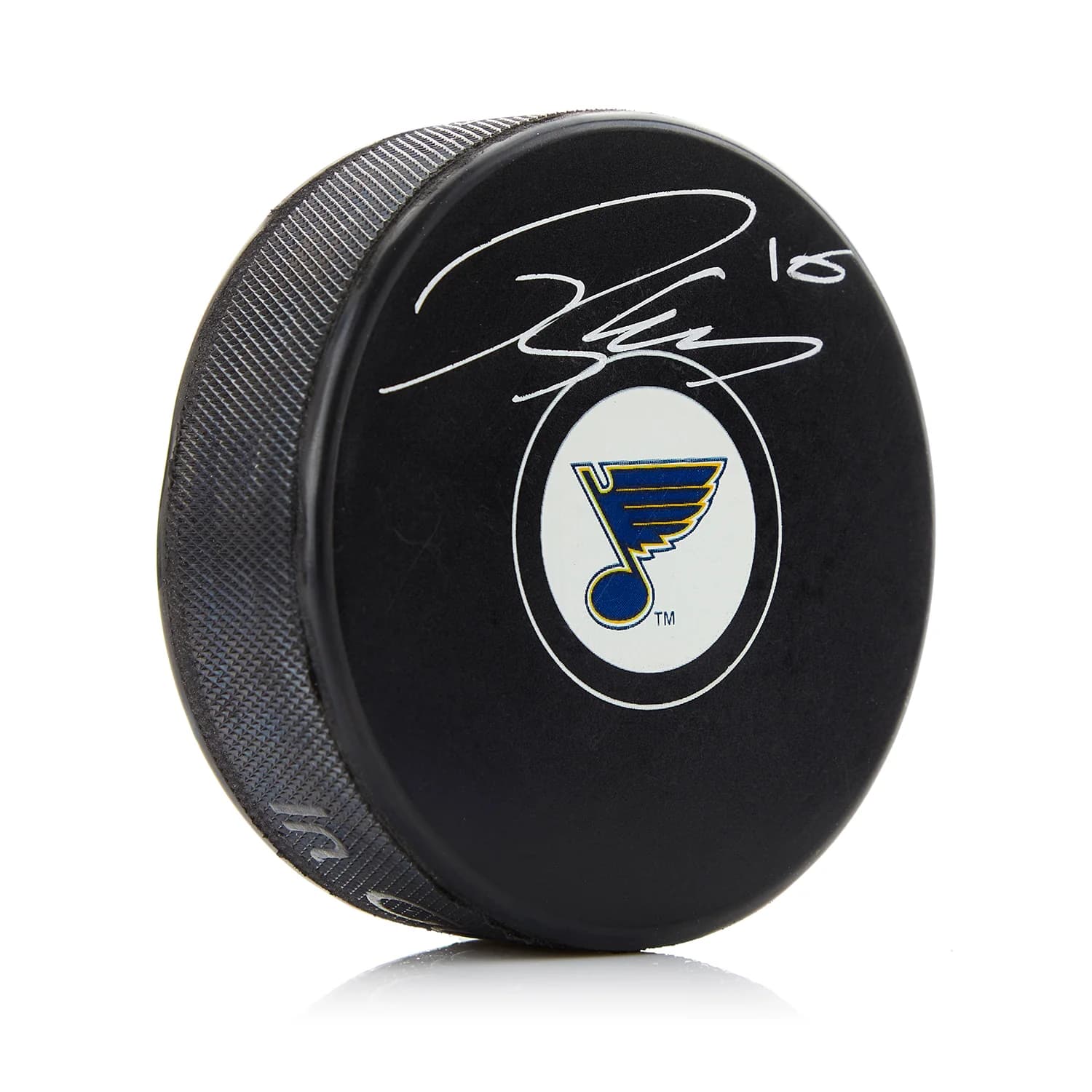 Robert Thomas Autographed St Louis Blues Hockey Puck Robert Thomas Puck hockey, St. Louis Blues, supplier stock photo