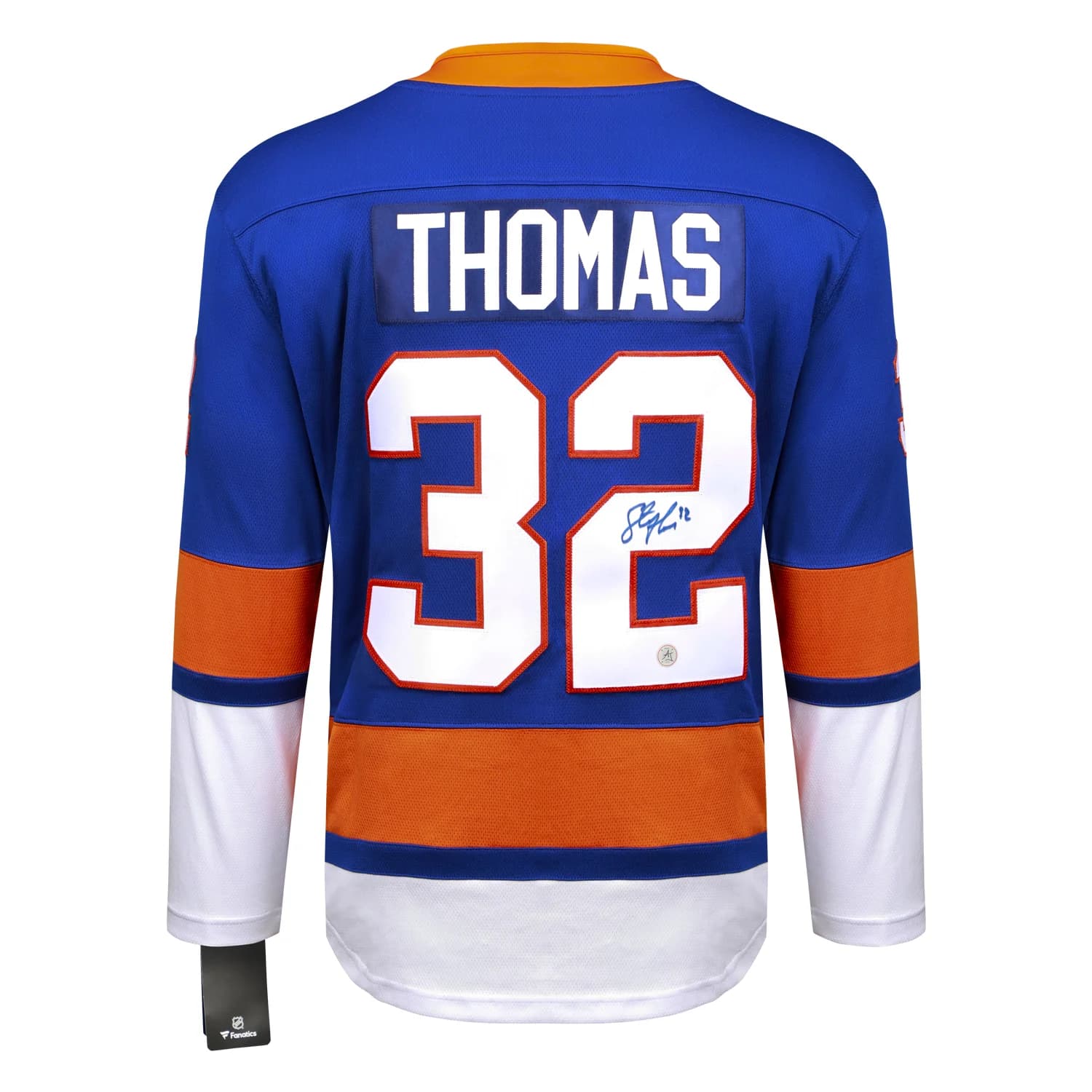 Steve Thomas Autographed New York Islanders Blue Fanatics Breakaway Jersey Steve Thomas Jersey blue-breakaway, New York Islanders, supplier stock photo