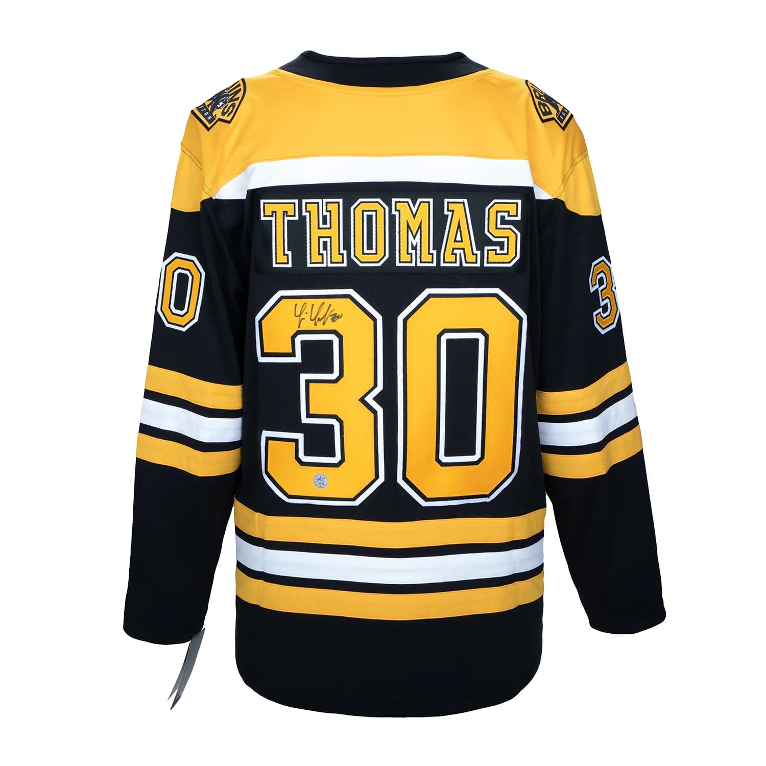 Tim Thomas Autographed Boston Bruins Fanatics Breakaway Jersey Tim Thomas Jersey breakaway, Boston Bruins, supplier stock photo