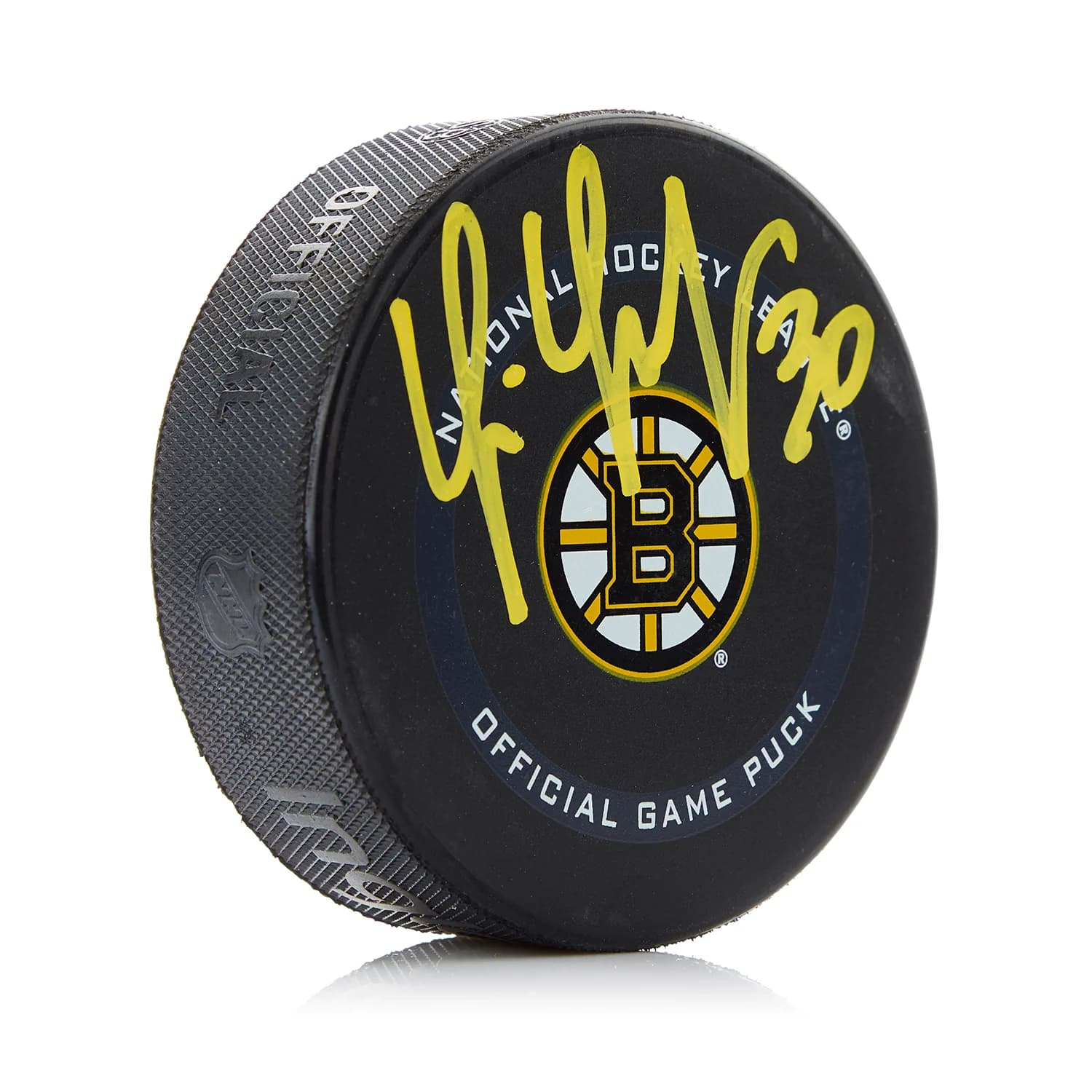 Tim Thomas Signed Boston Bruins Official Game Puck Tim Thomas Puck game, Boston Bruins, supplier stock photo