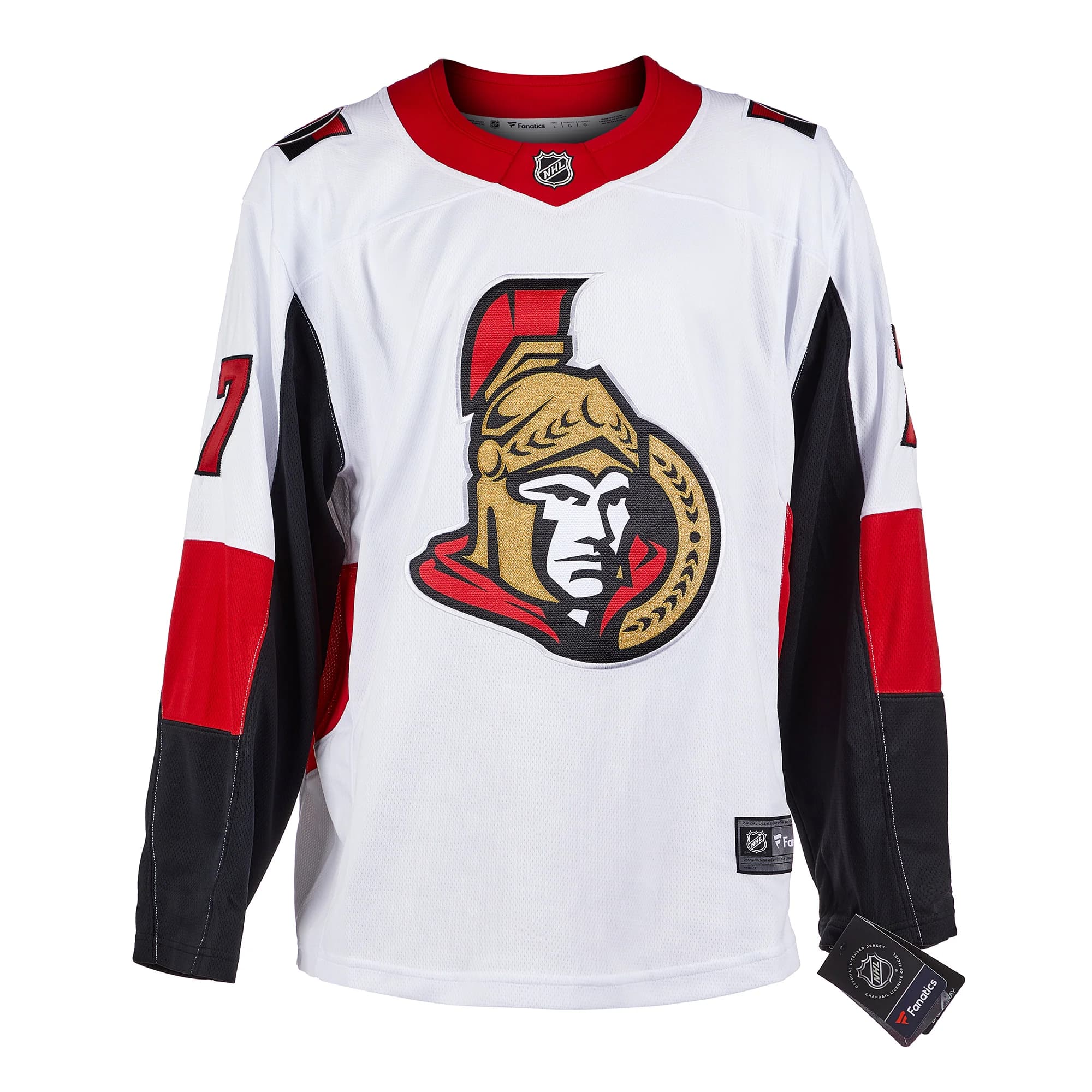 Brady Tkachuk Ottawa Senators Signed & Dated 1st Game Fanatics Jersey #/77 Brady Tkachuk Jersey dated-1st-game-77, Ottawa Senators, view 2, supplier stock photo
