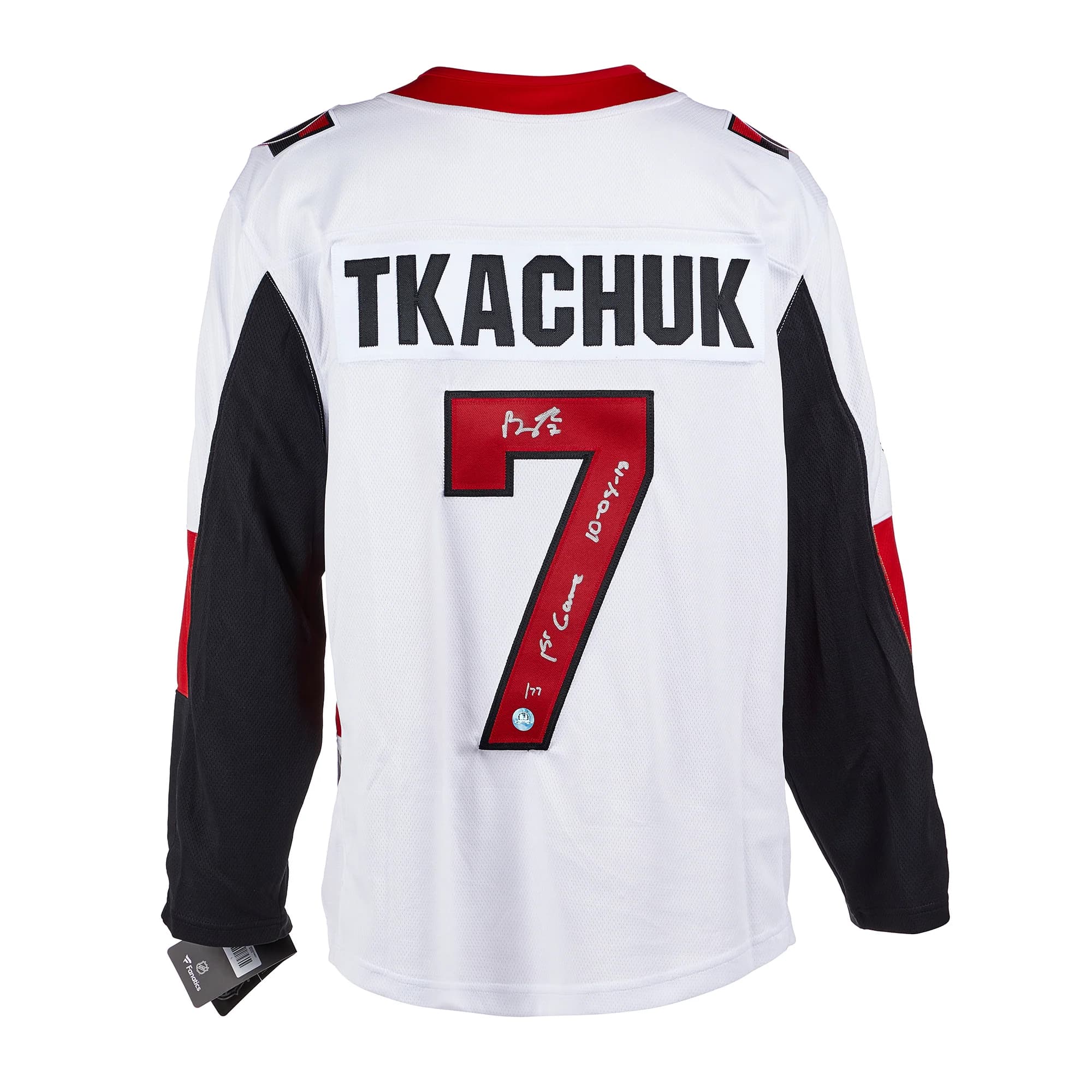 Brady Tkachuk Ottawa Senators Signed & Dated 1st Game Fanatics Jersey #/77 Brady Tkachuk Jersey dated-1st-game-77, Ottawa Senators, supplier stock photo