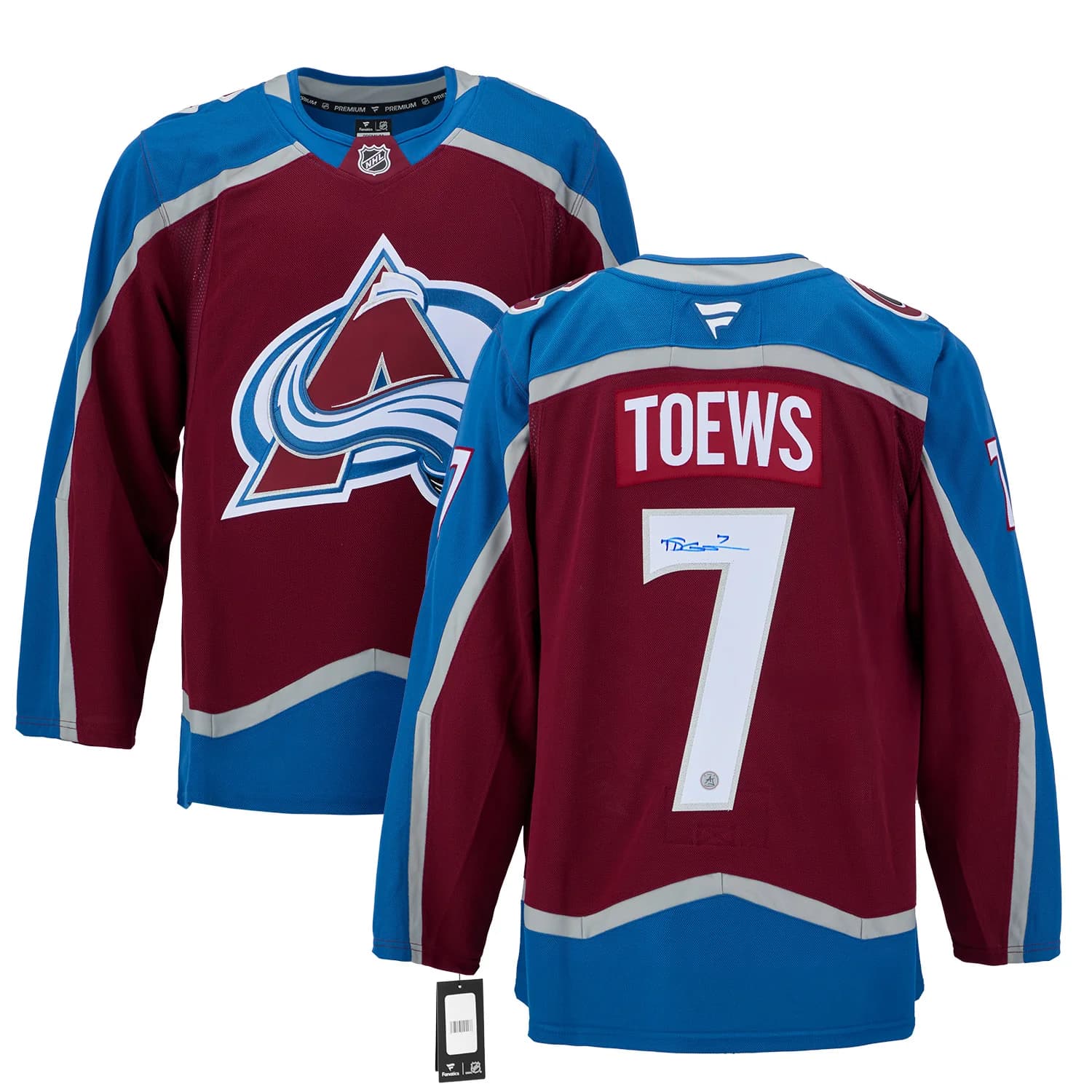 Devon Toews Autographed Colorado Avalanche Fanatics Premium Jersey Devon Toews Jersey premium, Colorado Avalanche, view 3, supplier stock photo
