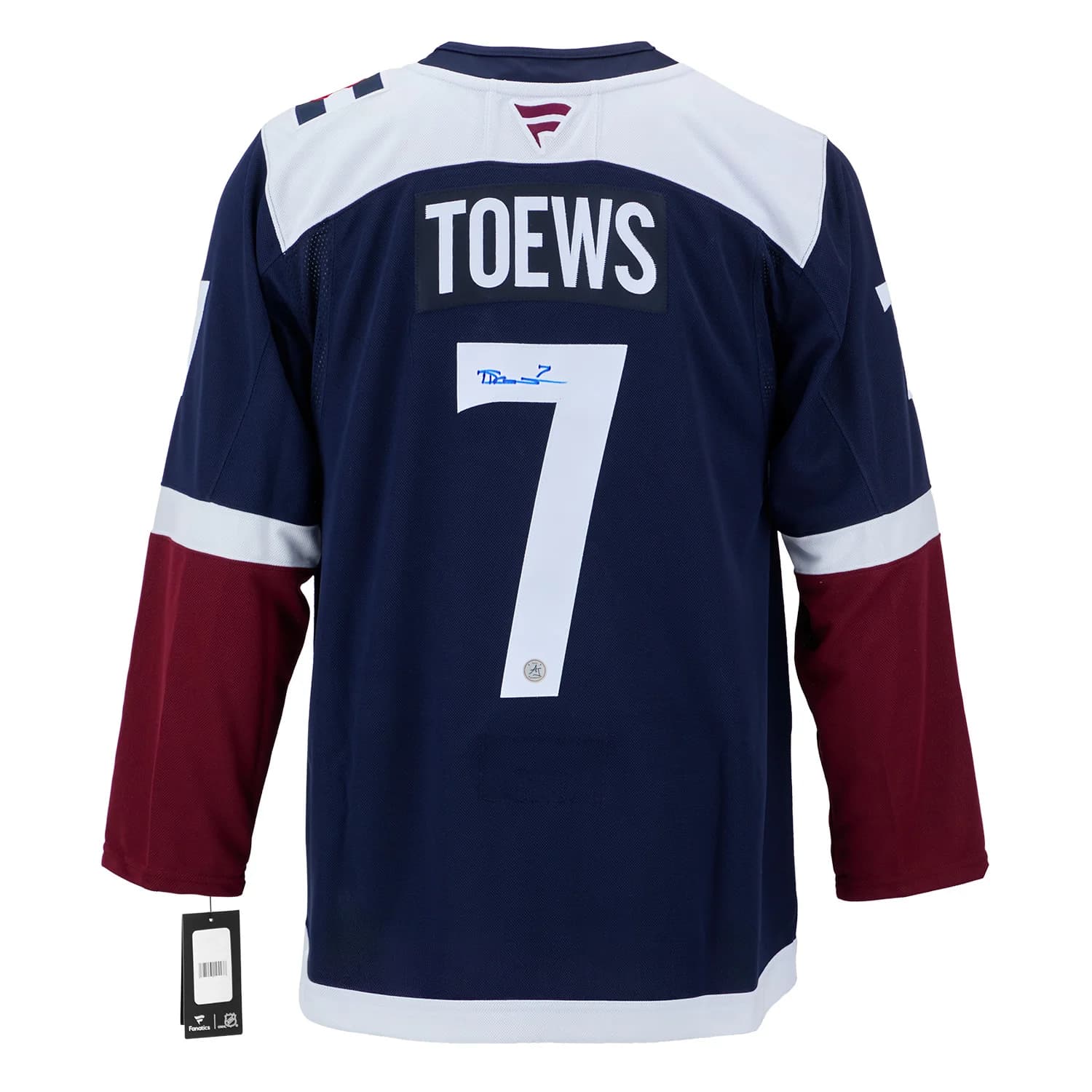 Devon Toews Signed Colorado Avalanche Alternate Fanatics Premium Jersey Devon Toews Jersey alternate-premium, Colorado Avalanche, supplier stock photo
